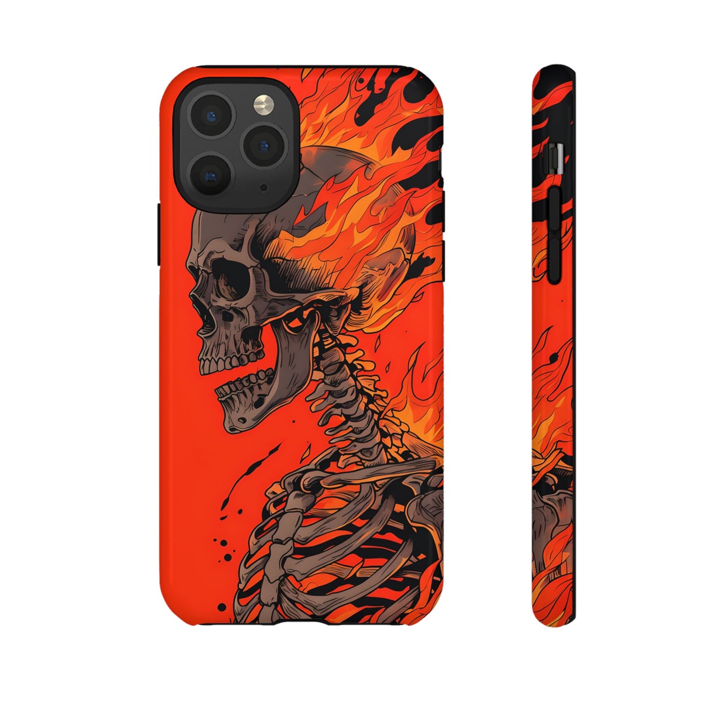 Flaming Skeleton Phone Case - Tough & Stylish Protection