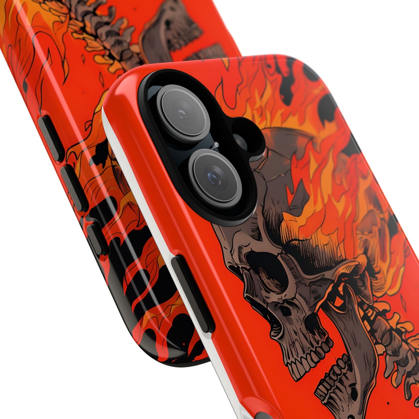 Flaming Skeleton Phone Case - Tough & Stylish Protection