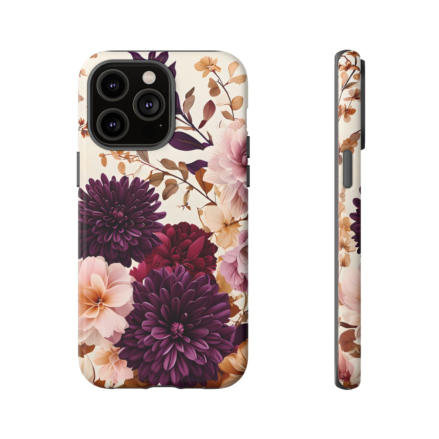 Floral Tough Phone Case - Elegant Design for iPhones & Androids