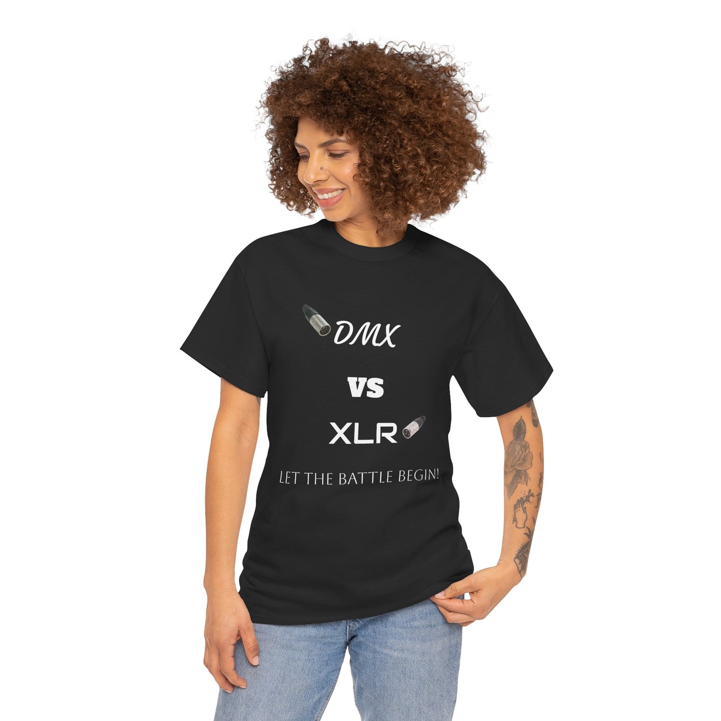 DMX vs XLR Battle Graphic Unisex Heavy Cotton Tee