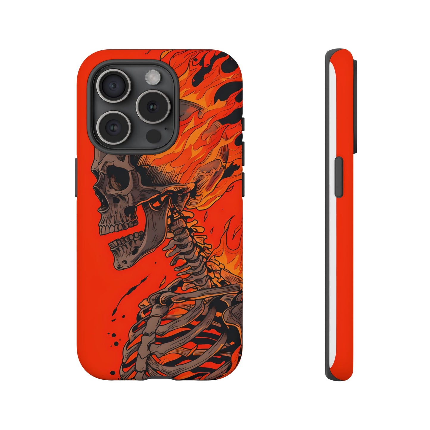 Flaming Skeleton Phone Case - Tough & Stylish Protection