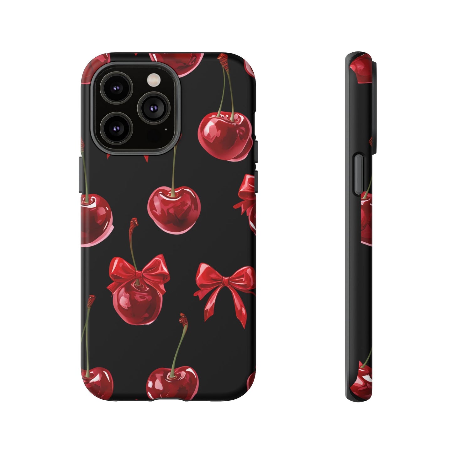 Coquette-Cherry Print Tough Phone Case - Stylish & Durable Protection