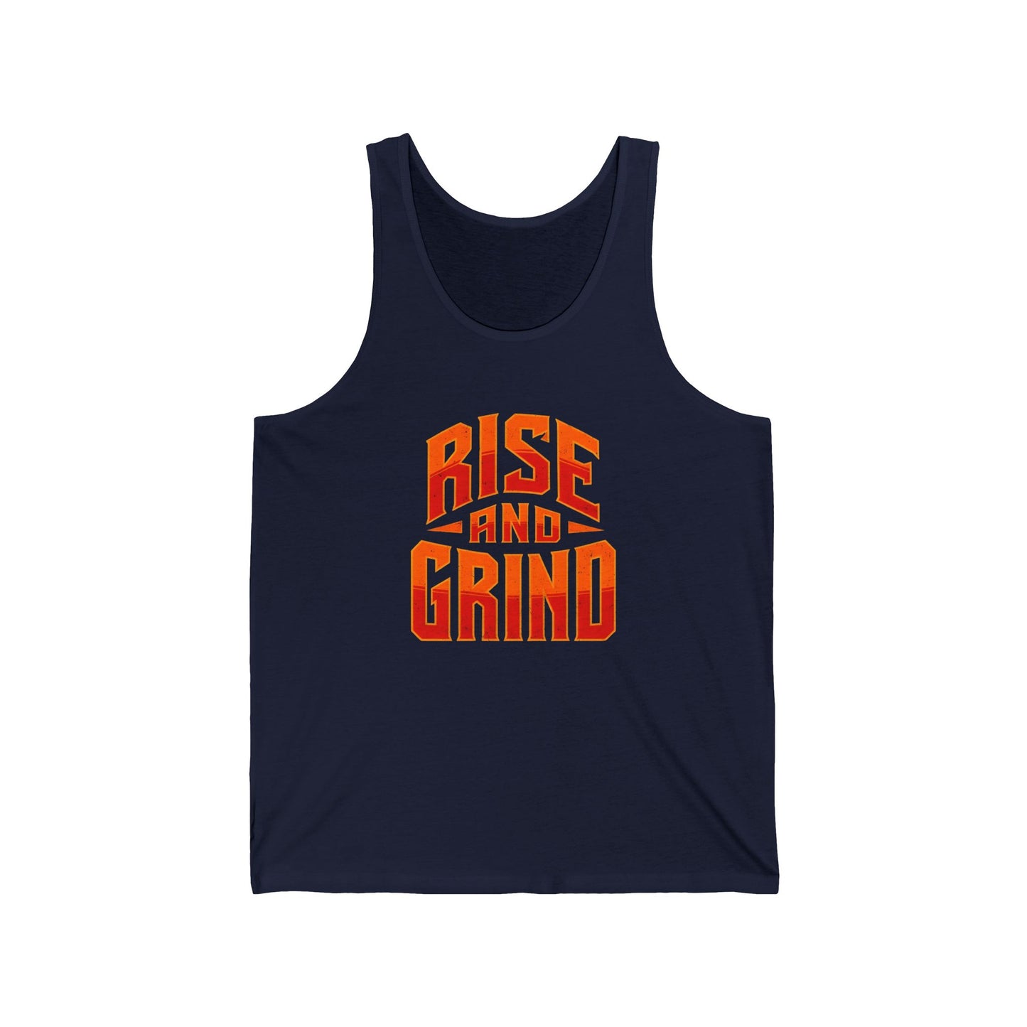 Rise and Grind Unisex Jersey Tank - Motivational Fitness Apparel