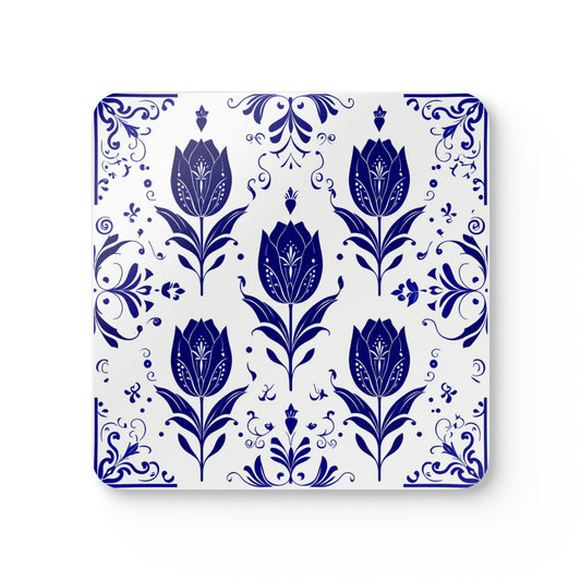 Chinoiserie- Floral Cork Coaster Set - Elegant Drink Protectors for Home Decor