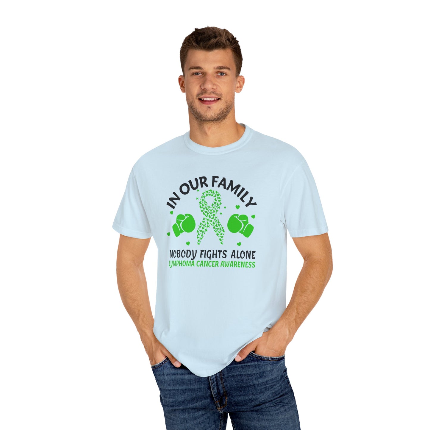 Lymphoma Awareness T-shirt, Family Support Shirt, Cancer Awareness Top, Gift for Fighters, Unisex Casual Tee