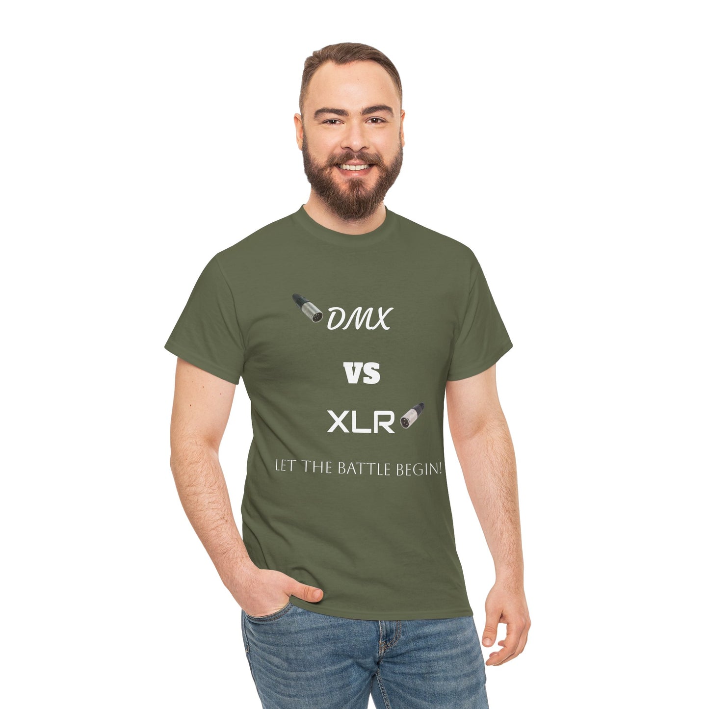 DMX vs XLR Battle Graphic Unisex Heavy Cotton Tee