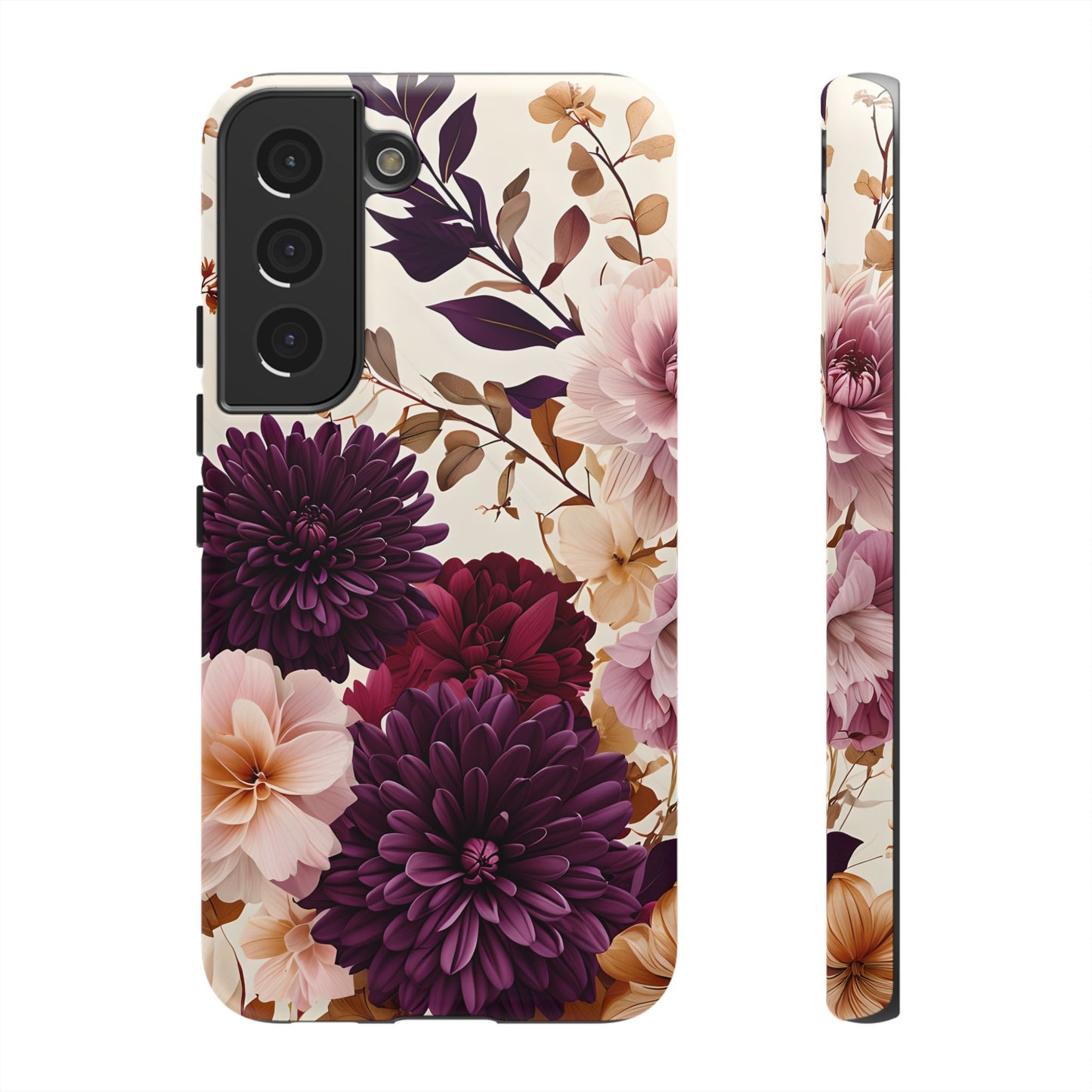 Floral Tough Phone Case - Elegant Design for iPhones & Androids