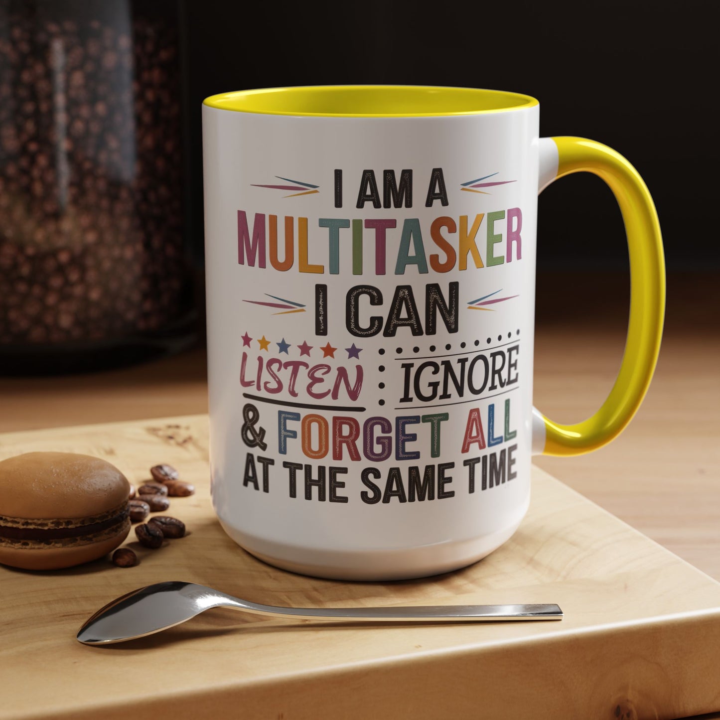 Multitasker Coffee 15oz Mug - Fun Accent Mug for Busy Beverages