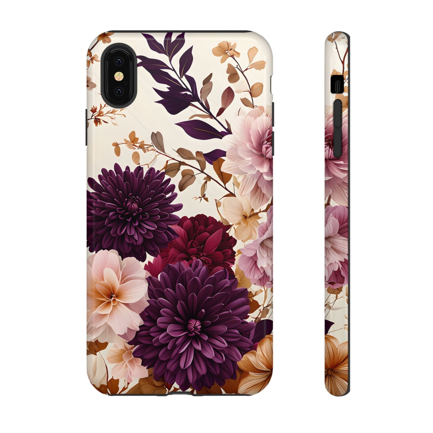 Floral Tough Phone Case - Elegant Design for iPhones & Androids