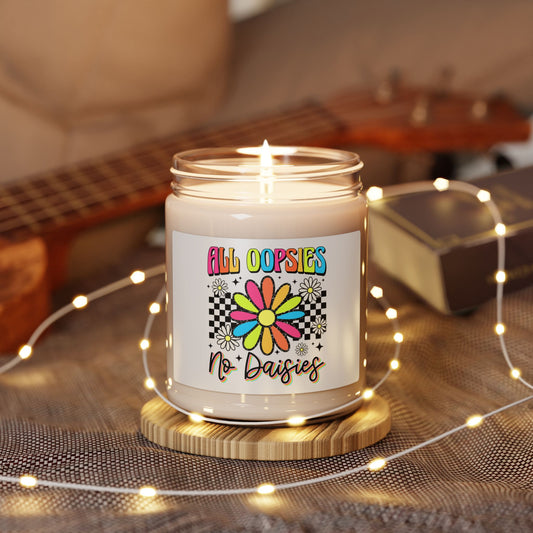 Colorful Floral Scented Soy Candle - 'All Oopsies No Daisies'