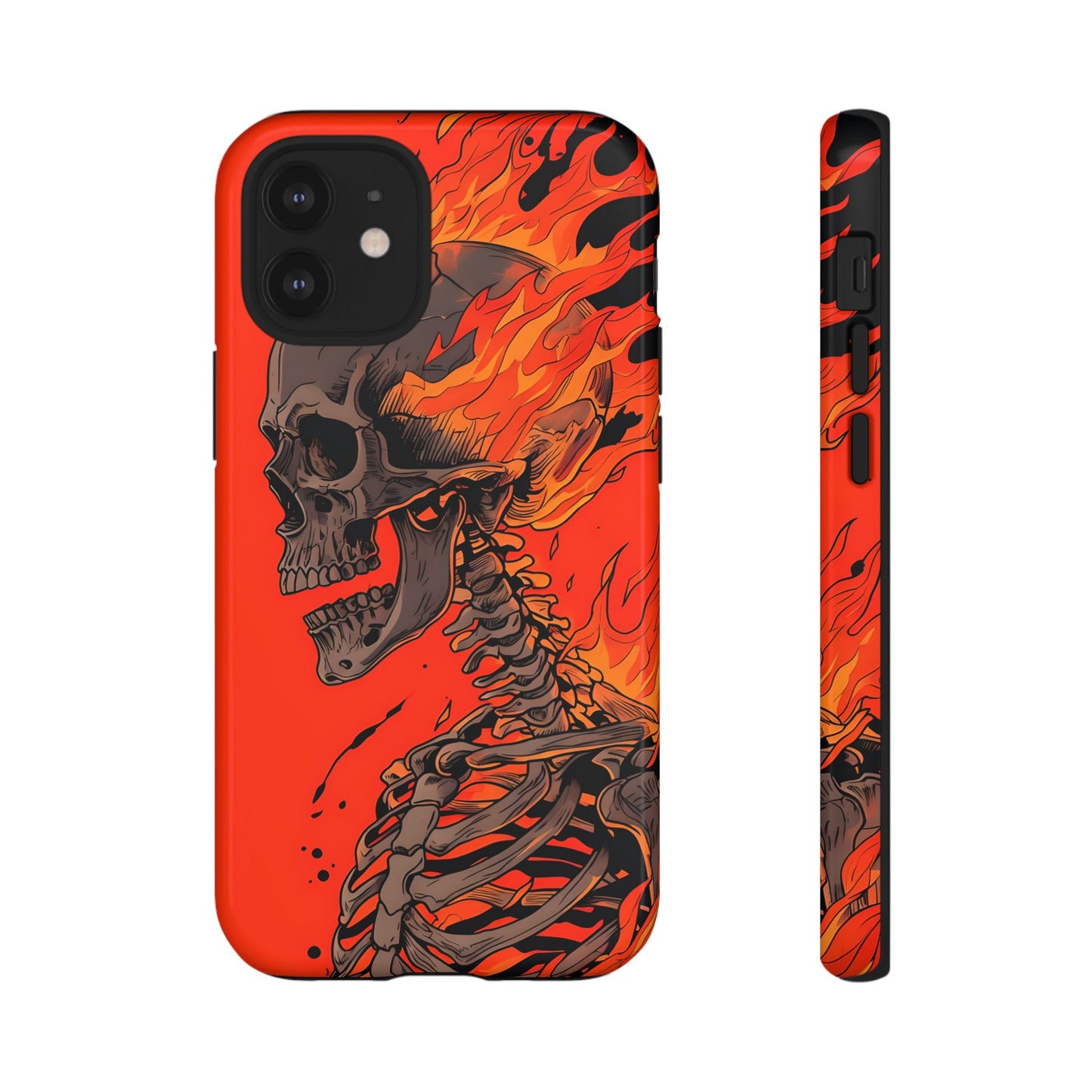 Flaming Skeleton Phone Case - Tough & Stylish Protection