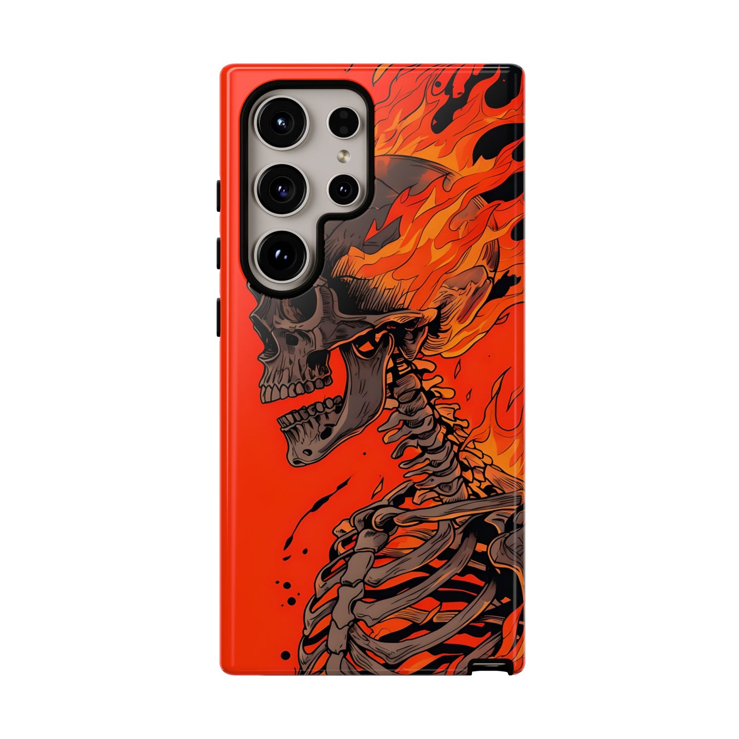Flaming Skeleton Phone Case - Tough & Stylish Protection