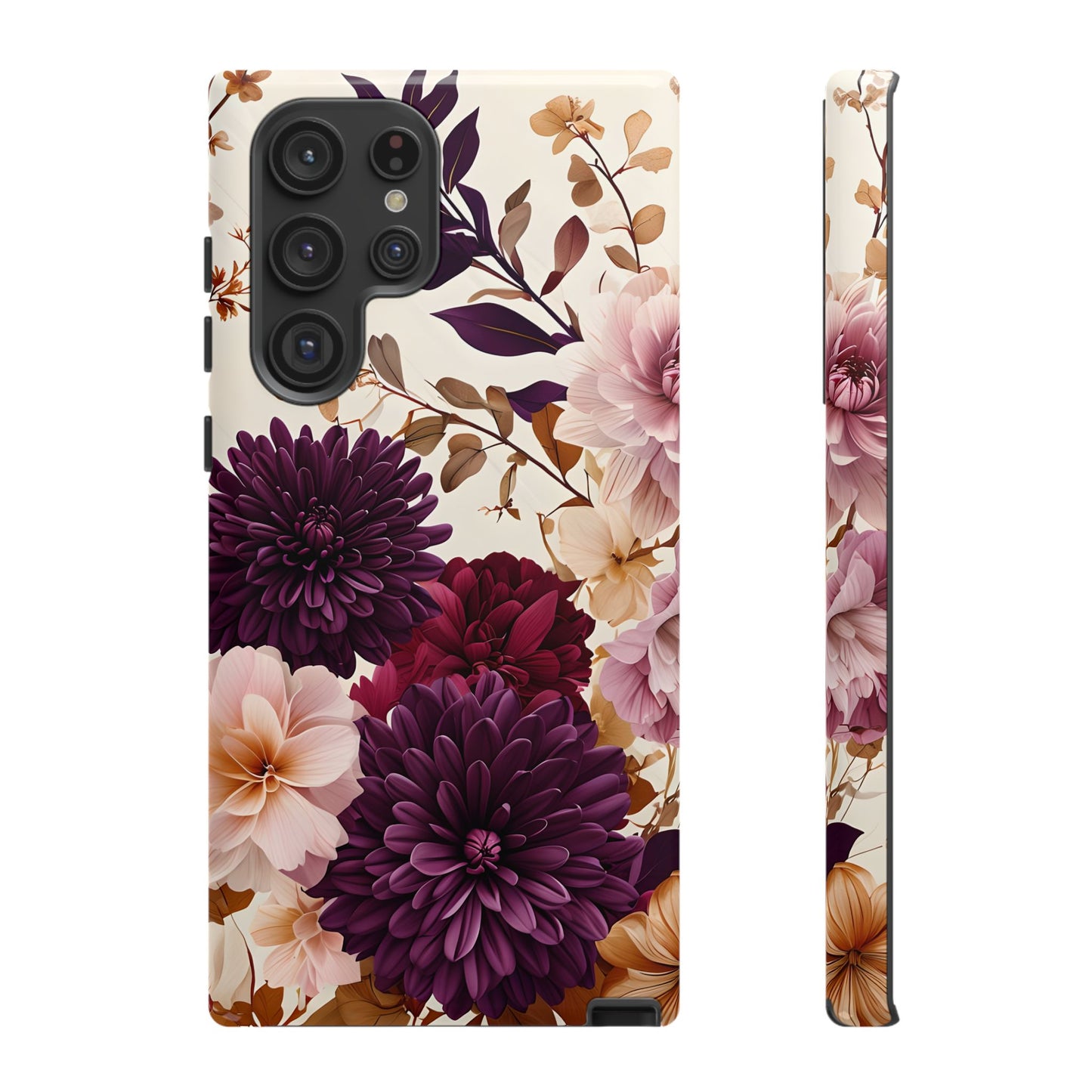 Floral Tough Phone Case - Elegant Design for iPhones & Androids