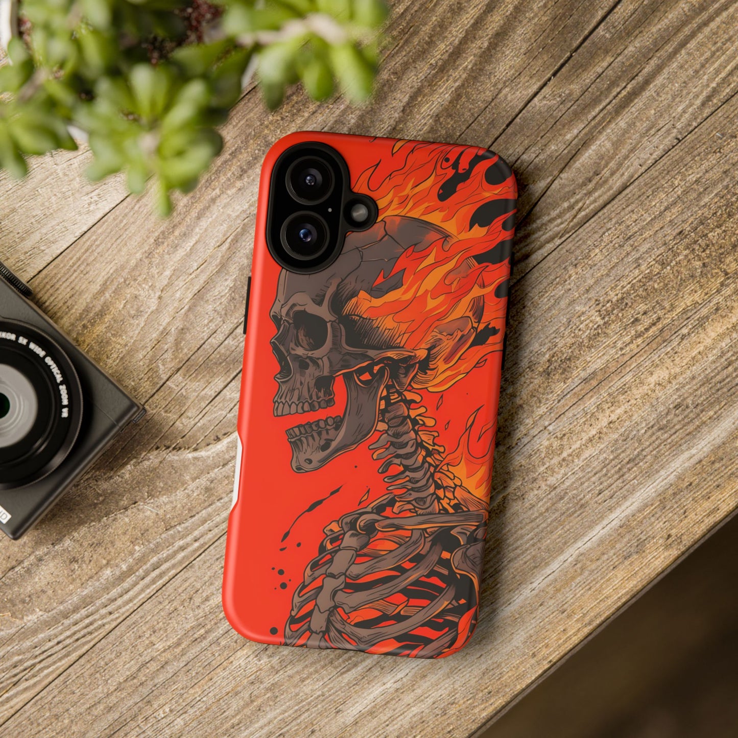 Flaming Skeleton Phone Case - Tough & Stylish Protection