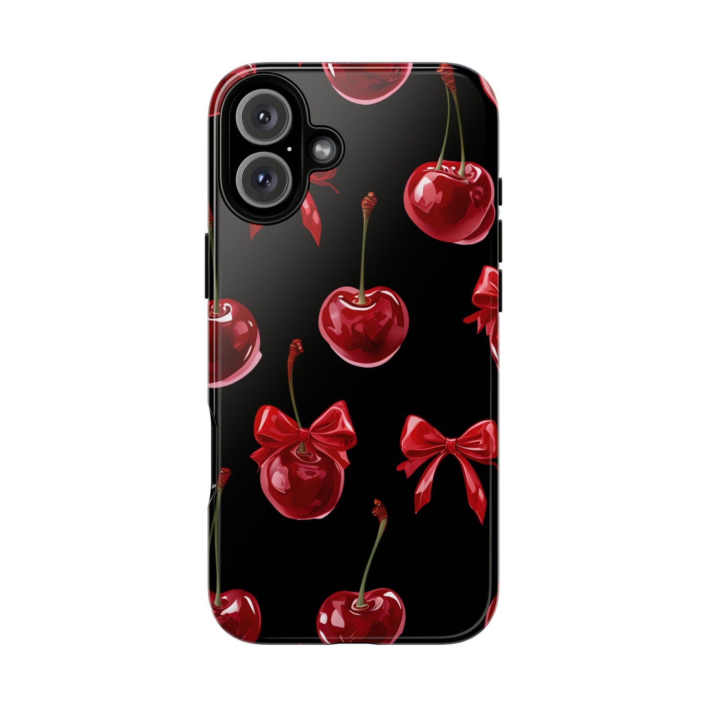 Coquette-Cherry Print Tough Phone Case - Stylish & Durable Protection