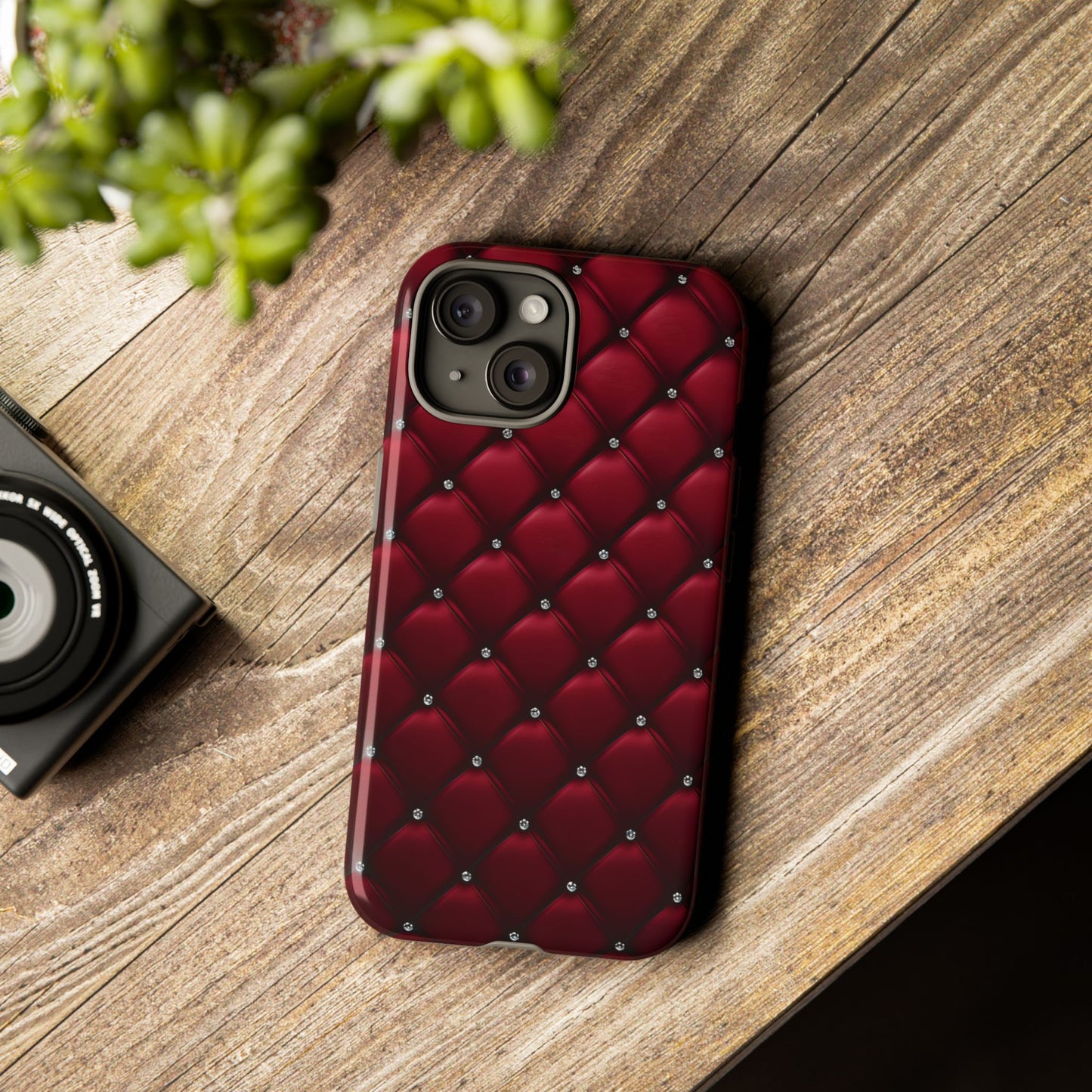 Luxurious Red Leather Phone Case – Stylish Protection for Your Device