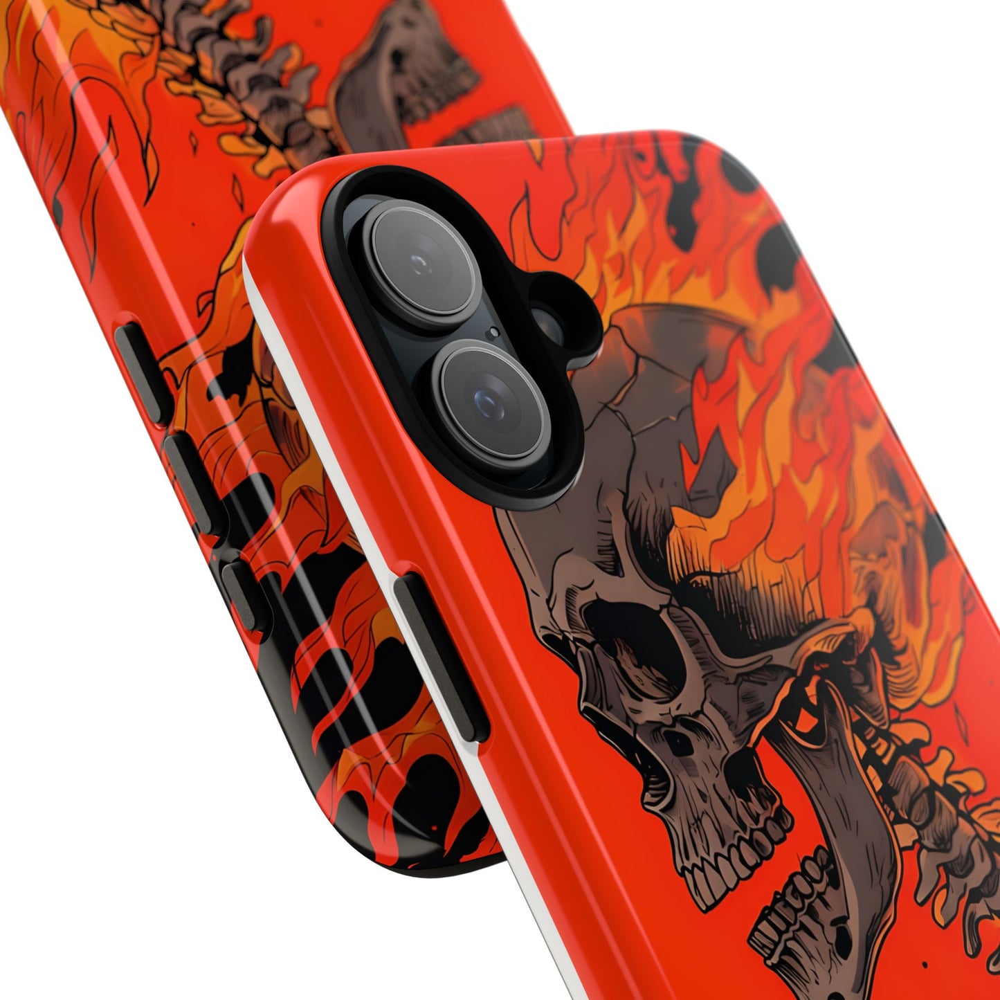 Flaming Skeleton Phone Case - Tough & Stylish Protection