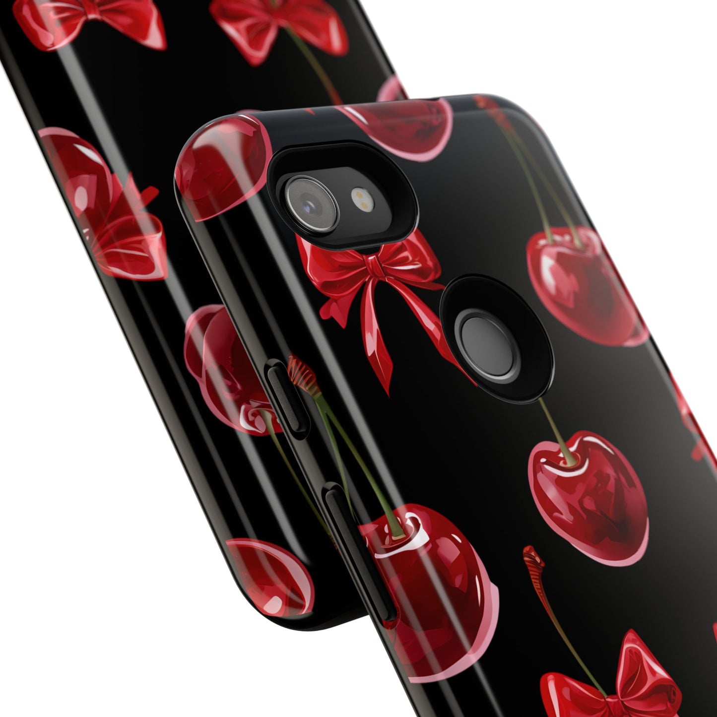 Coquette-Cherry Print Tough Phone Case - Stylish & Durable Protection