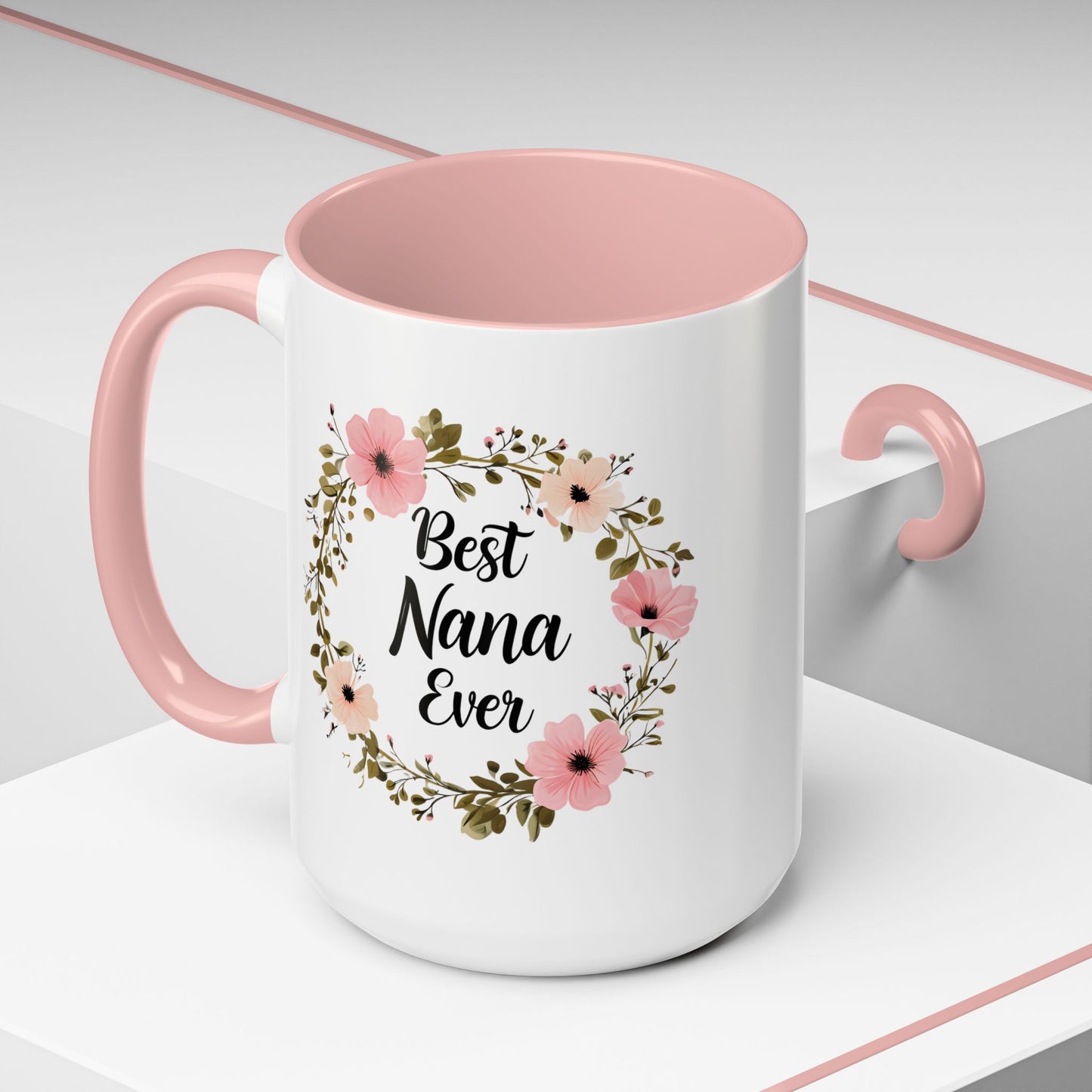 Best Nana Ever Floral Coffee Mug - 15oz Accent Mug for Gifts