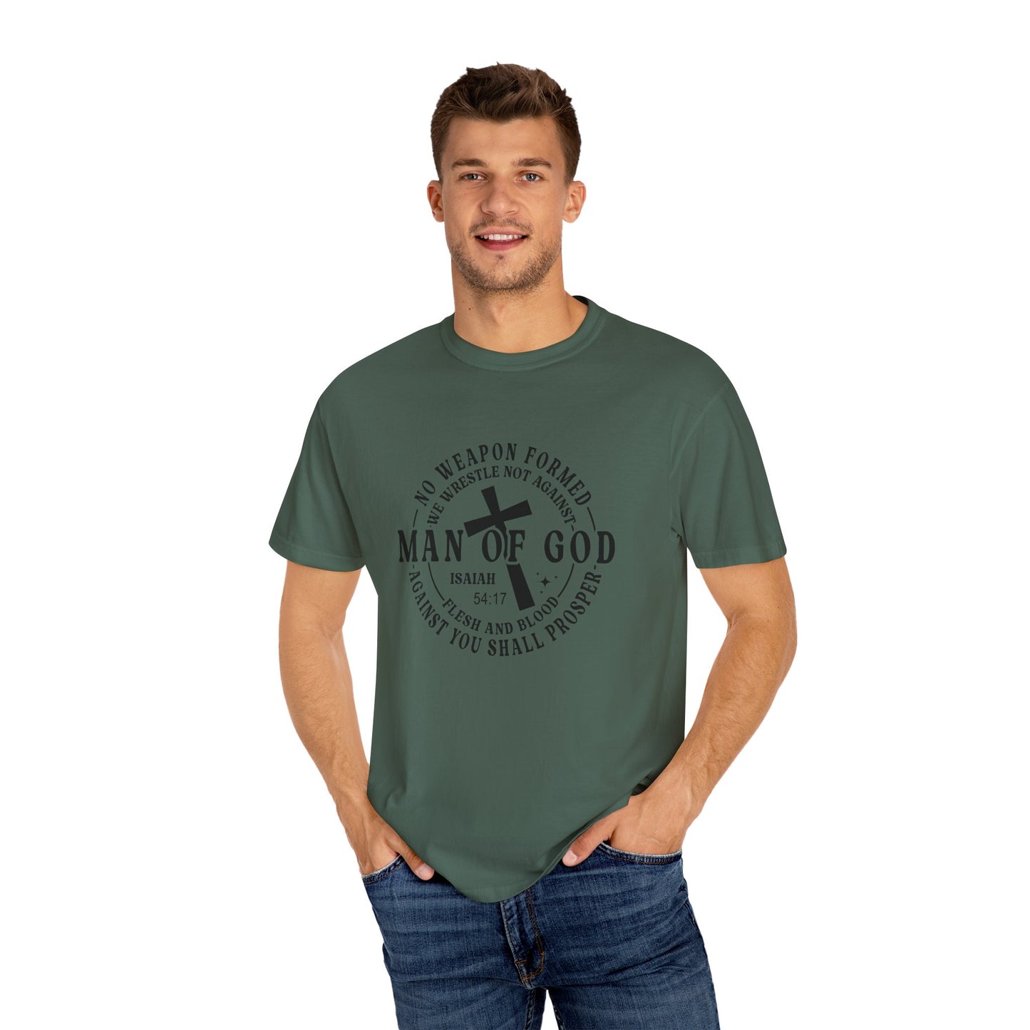 Man of God Inspirational T-Shirt | Unisex Garment-Dyed Tee for Faith and Strength