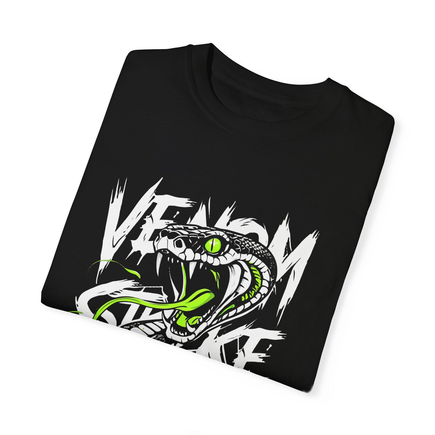 Venom Strike Unisex Garment-Dyed T-Shirt - Edgy Snake Graphic Tee