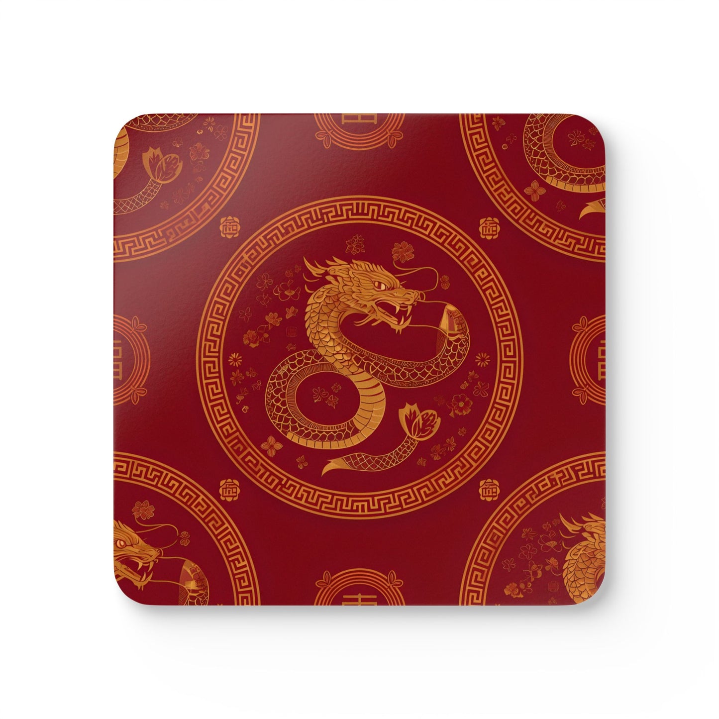Dragon Design Cork Coaster Set - Perfect for Chinese New Year Celebrations