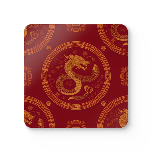 Dragon Design Cork Coaster Set - Perfect for Chinese New Year Celebrations