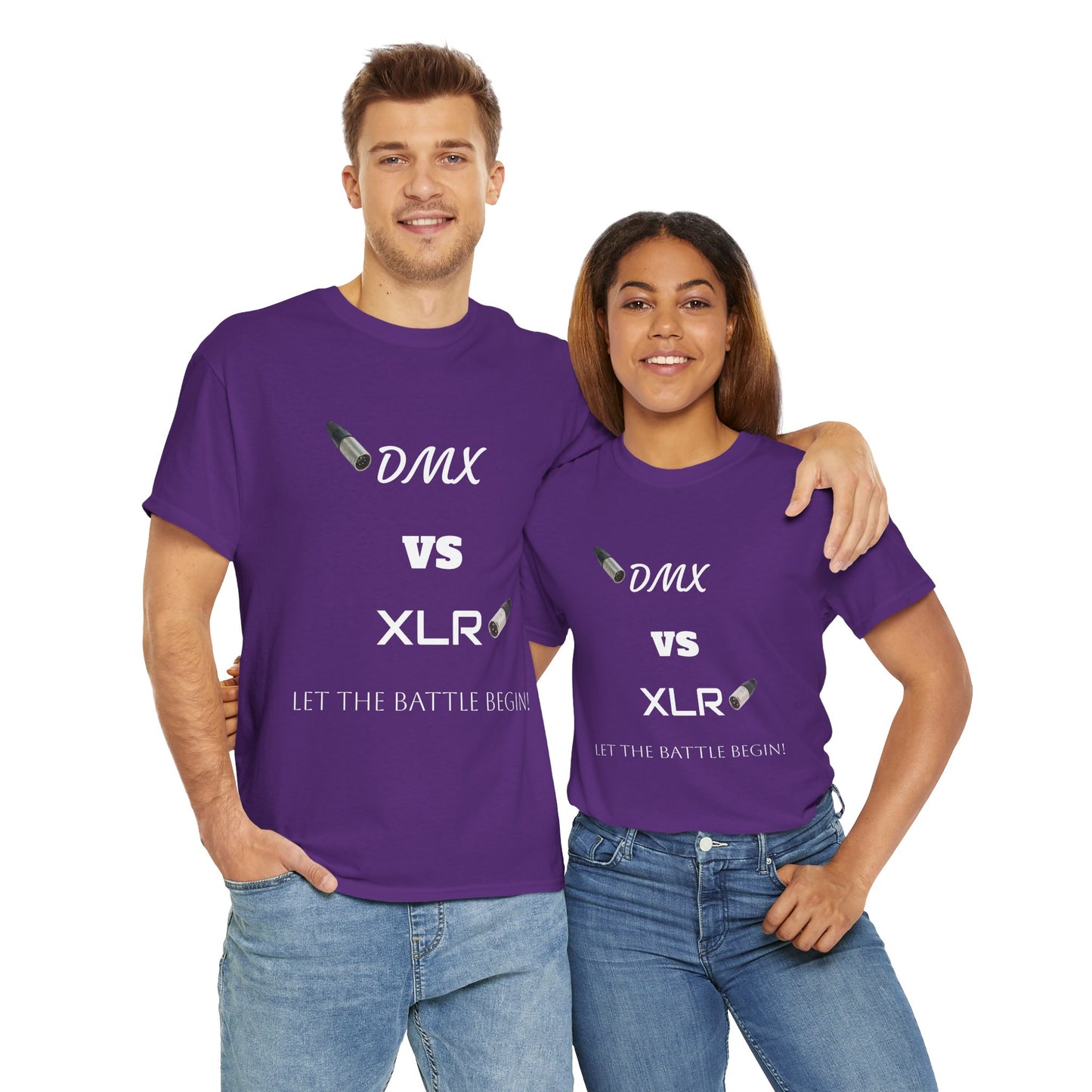 DMX vs XLR Battle Graphic Unisex Heavy Cotton Tee