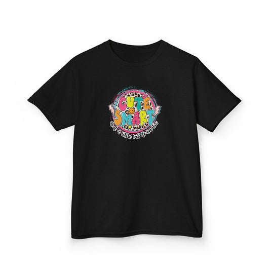 Cute & Smart Kids Heavy Cotton Tee - Fun Graphic T-Shirt for Children