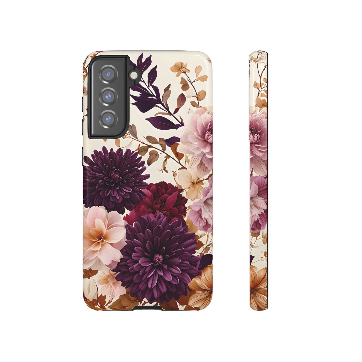 Floral Tough Phone Case - Elegant Design for iPhones & Androids