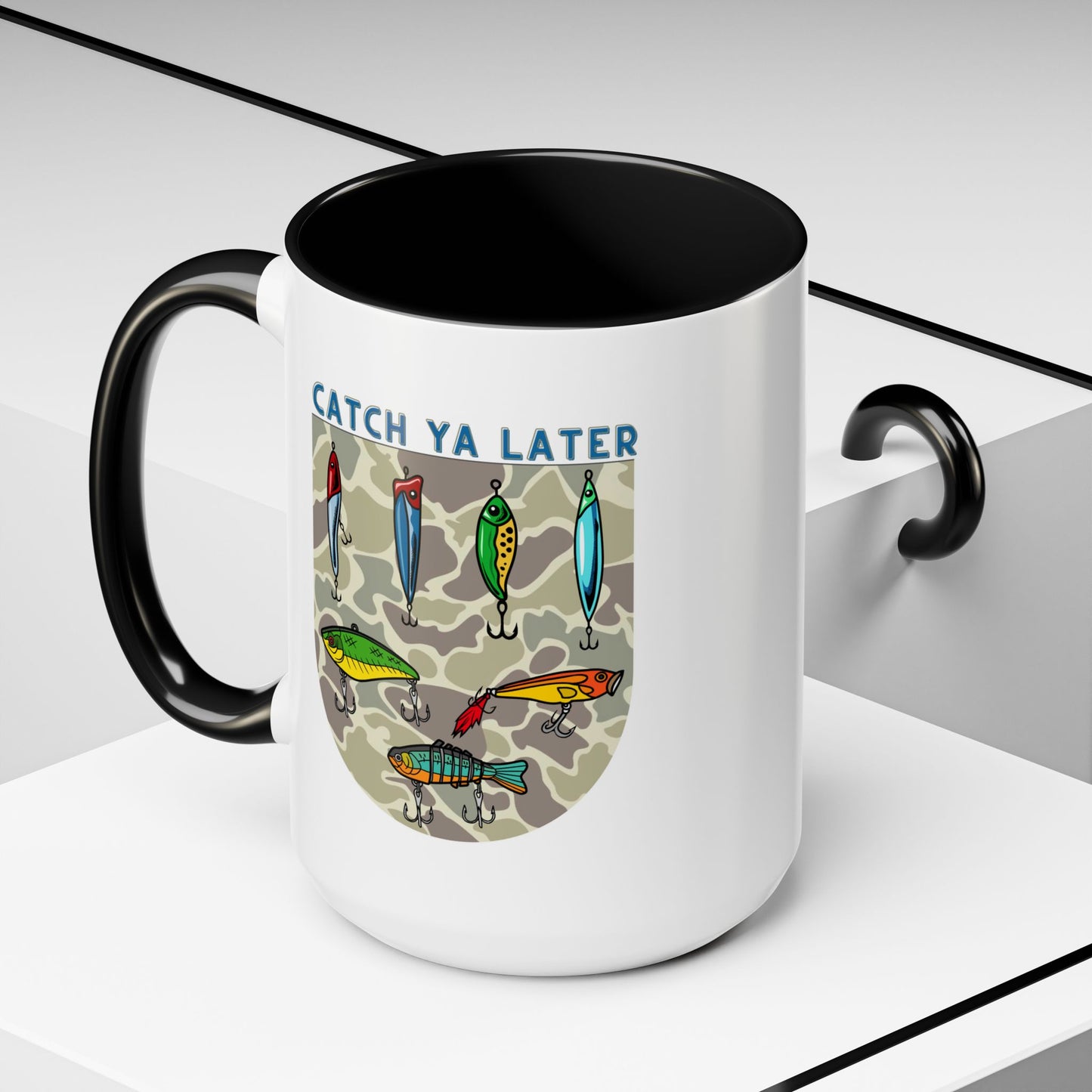 Catch Ya Later Fishing 15oz Mug - Fun Accent Coffee Mug for Anglers