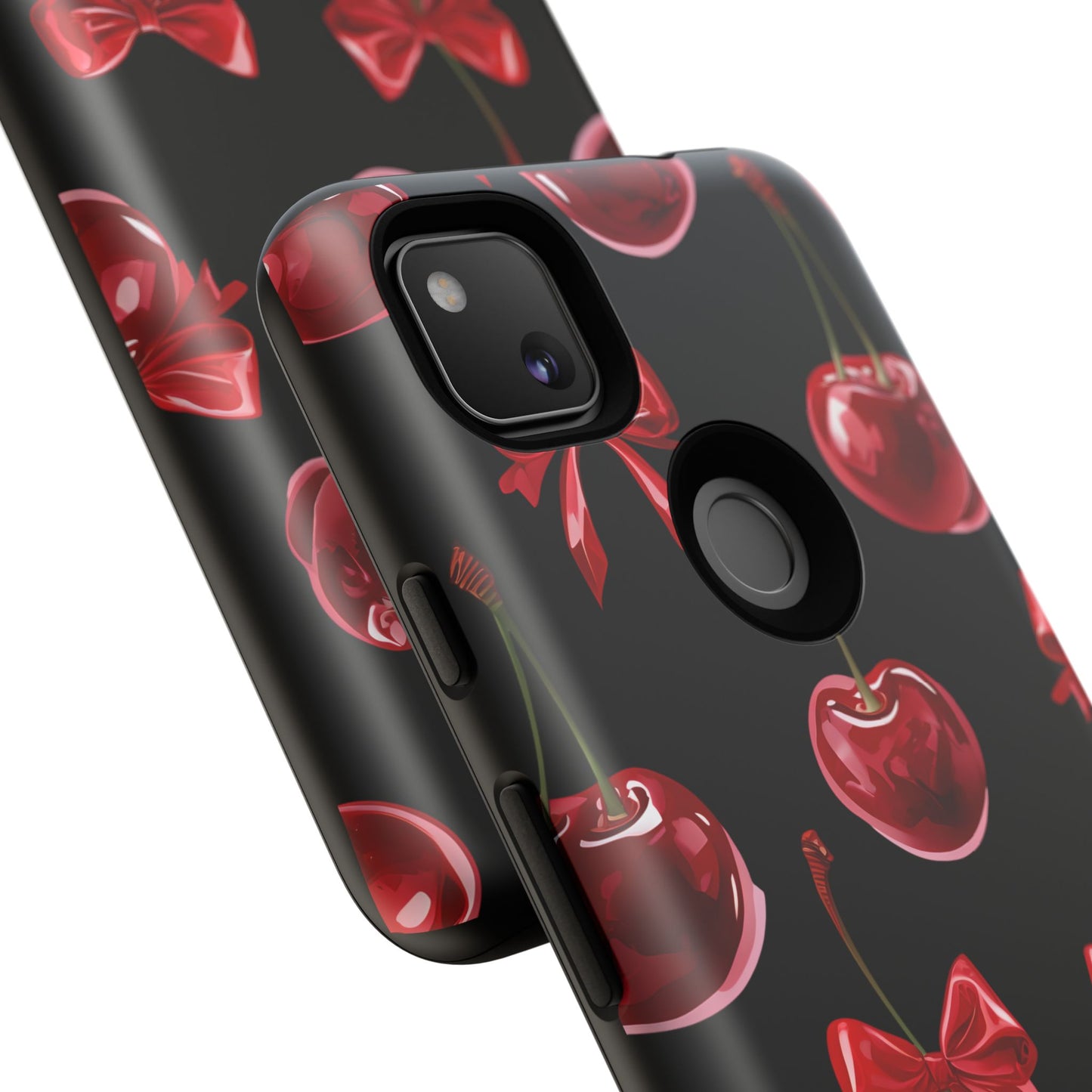 Coquette-Cherry Print Tough Phone Case - Stylish & Durable Protection