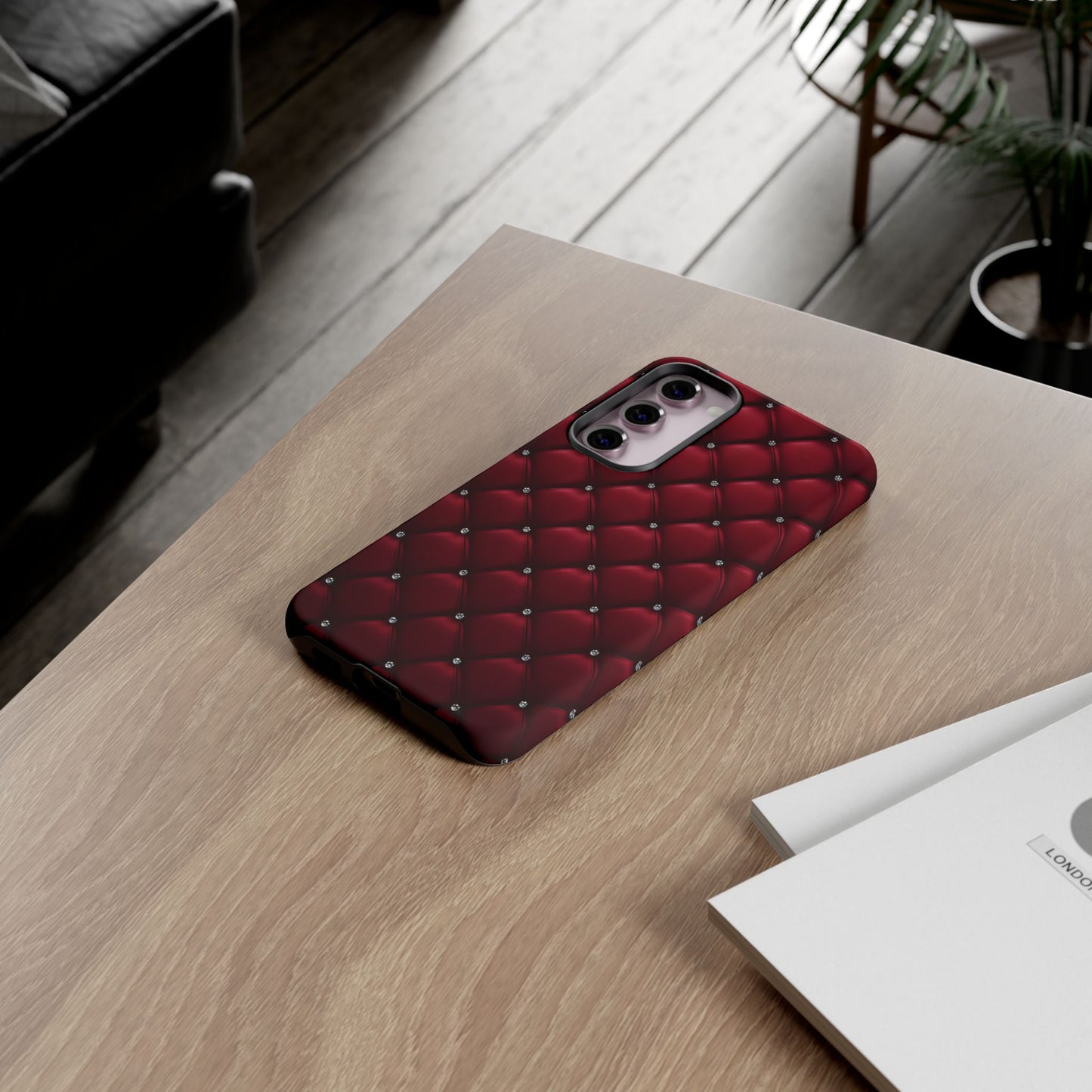 Luxurious Red Leather Phone Case – Stylish Protection for Your Device
