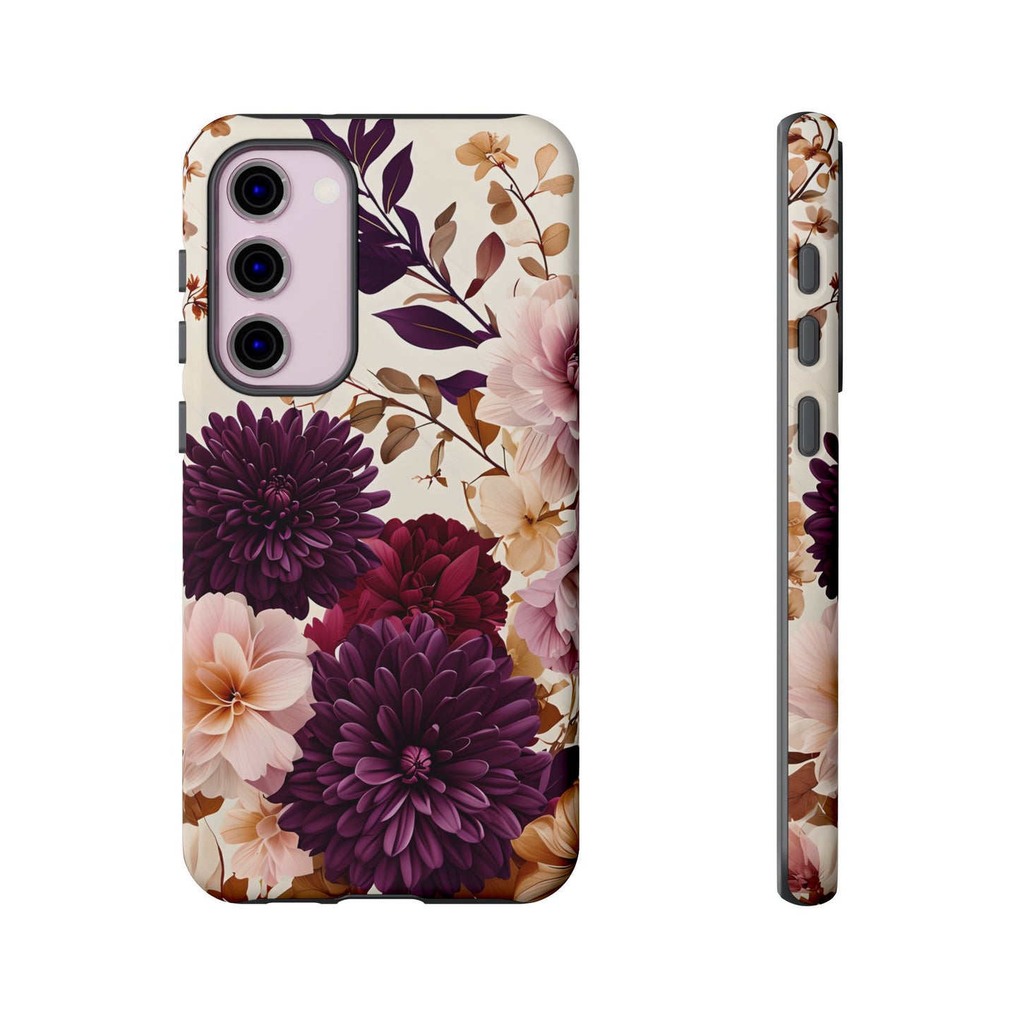 Floral Tough Phone Case - Elegant Design for iPhones & Androids