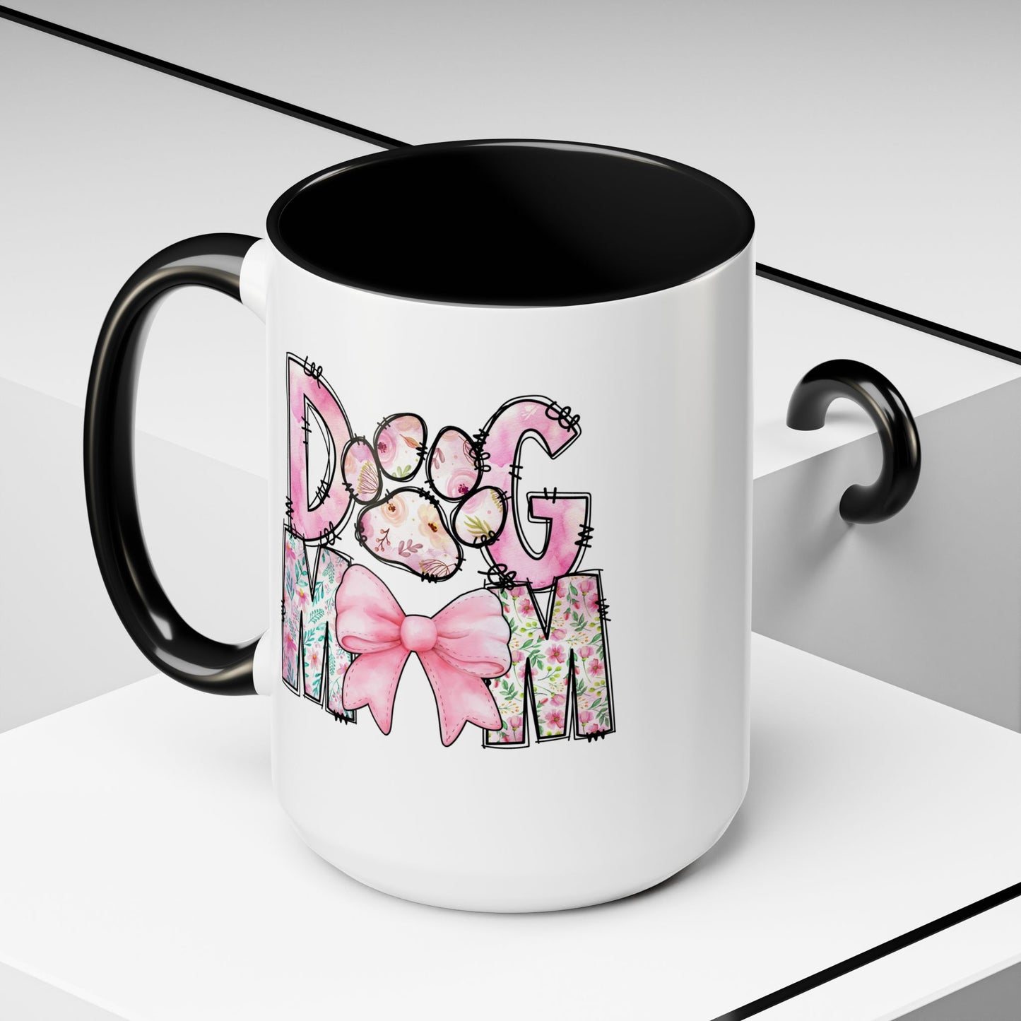 Dog Mom Accent 15oz Coffee Mug - Perfect Gift for Pet Lovers