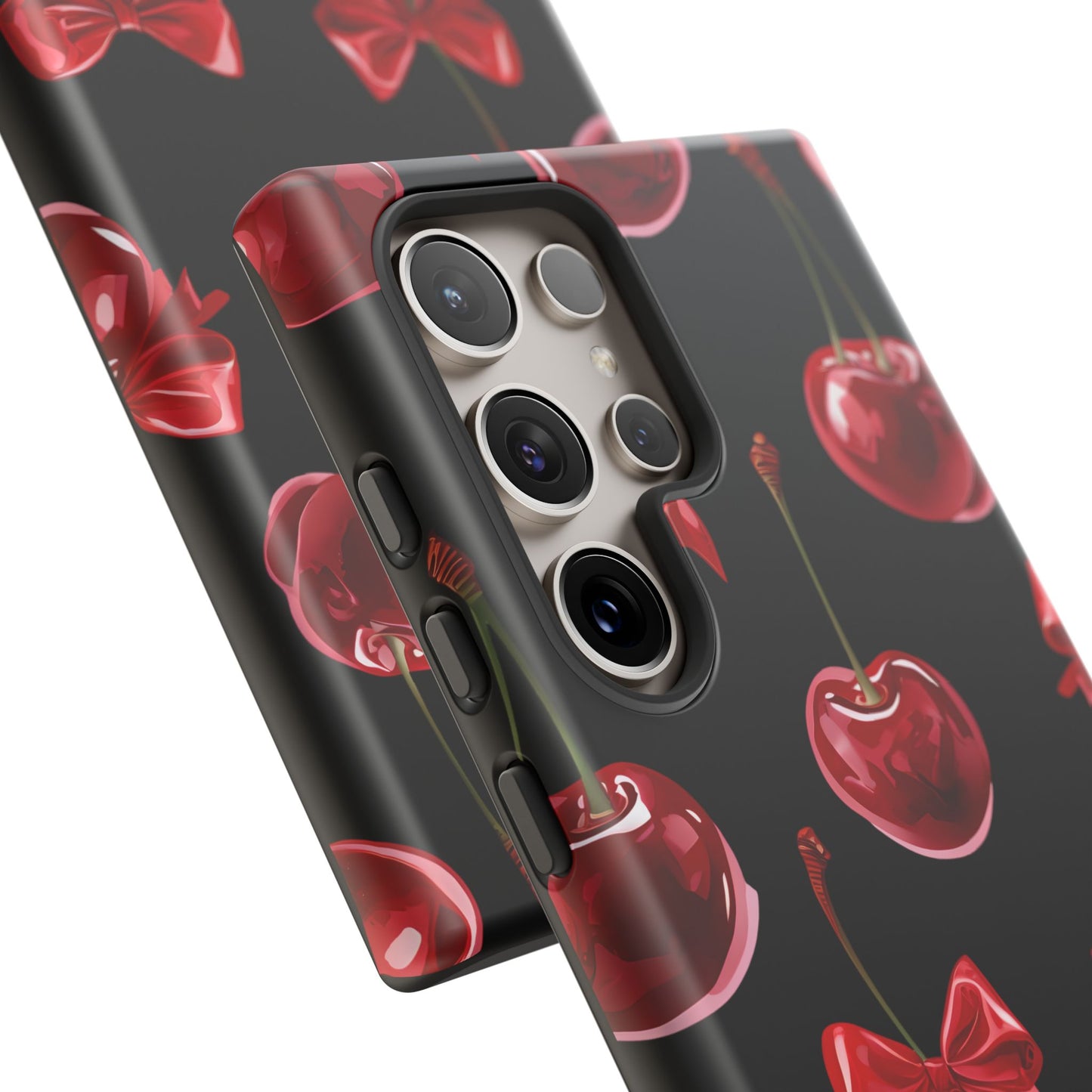 Coquette-Cherry Print Tough Phone Case - Stylish & Durable Protection