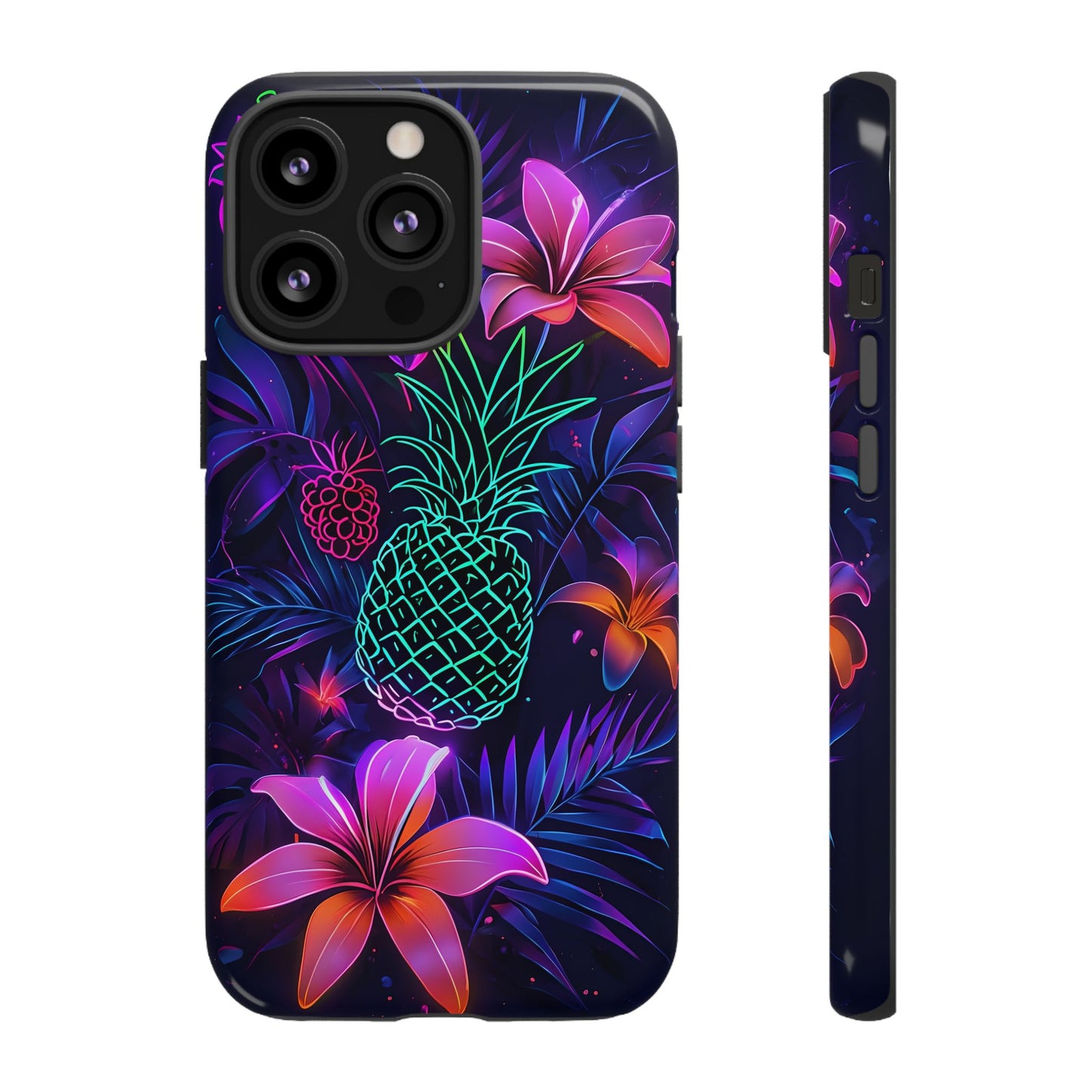 Tough Cases - Tropical Neon Floral iPhone Case