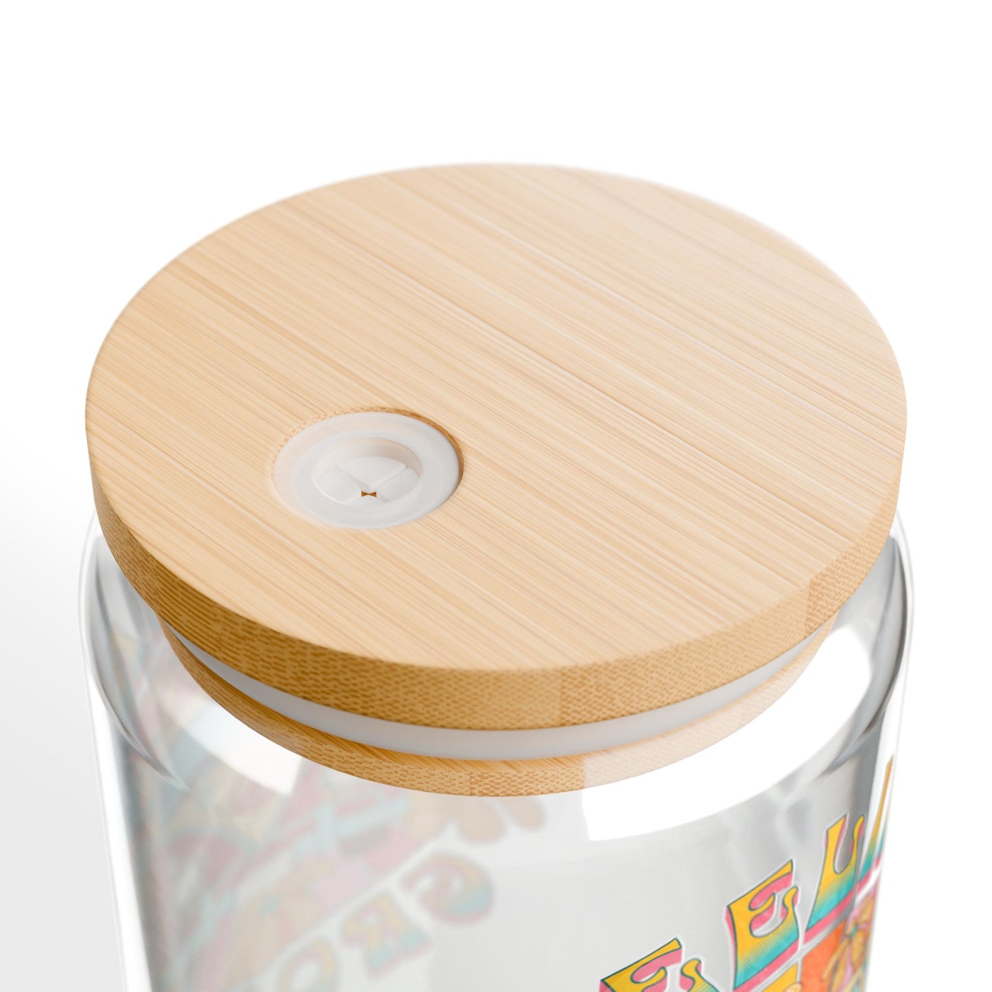 Feelin' Groovy Sipper Glass - 16oz with Bamboo Lid & Straw