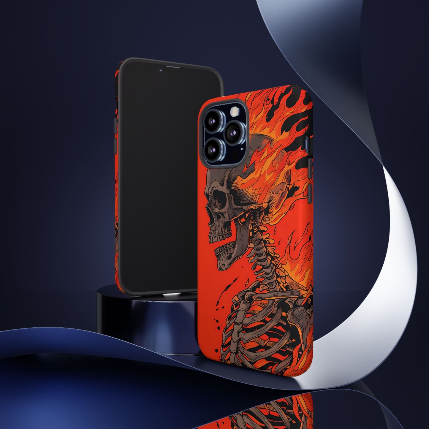 Flaming Skeleton Phone Case - Tough & Stylish Protection