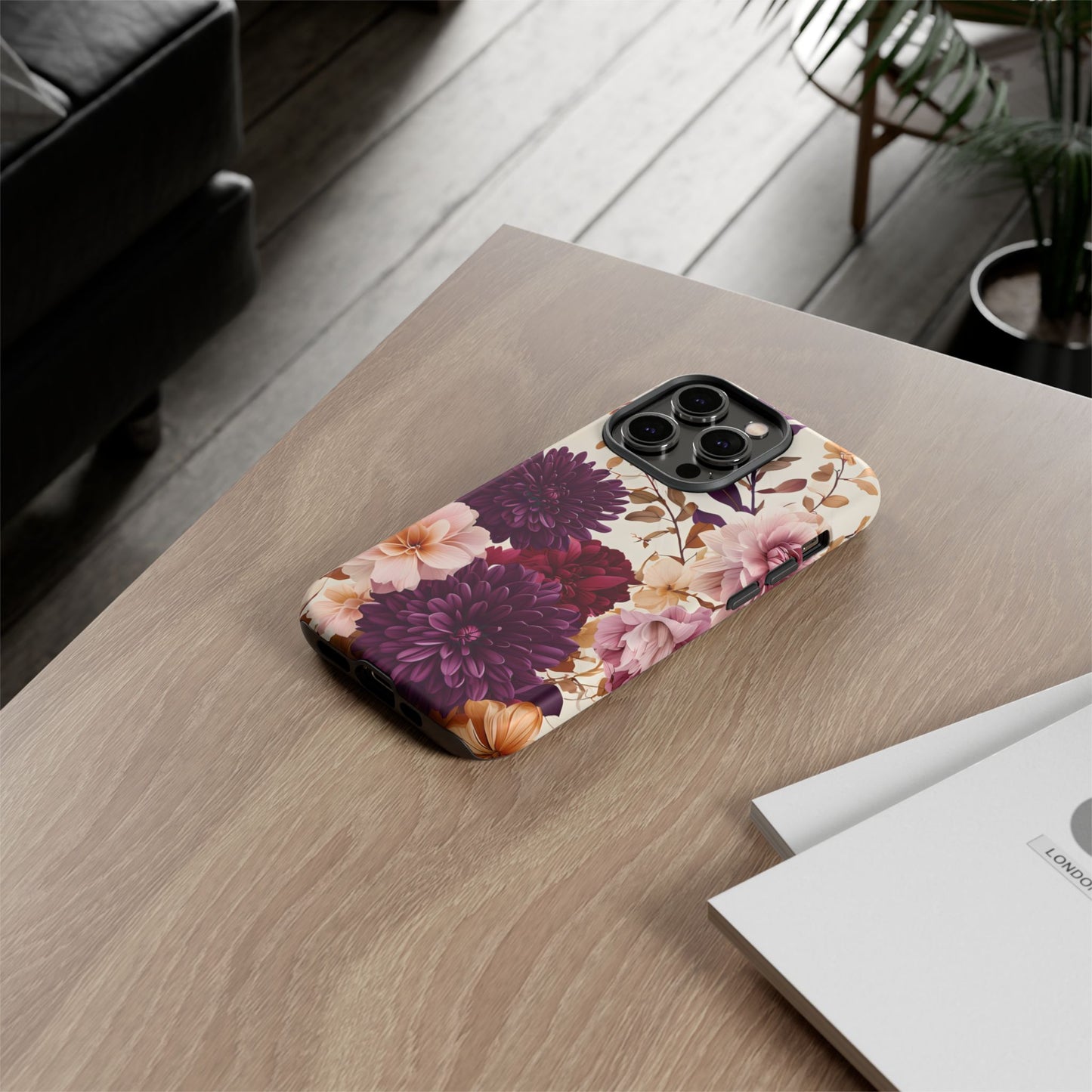 Floral Tough Phone Case - Elegant Design for iPhones & Androids