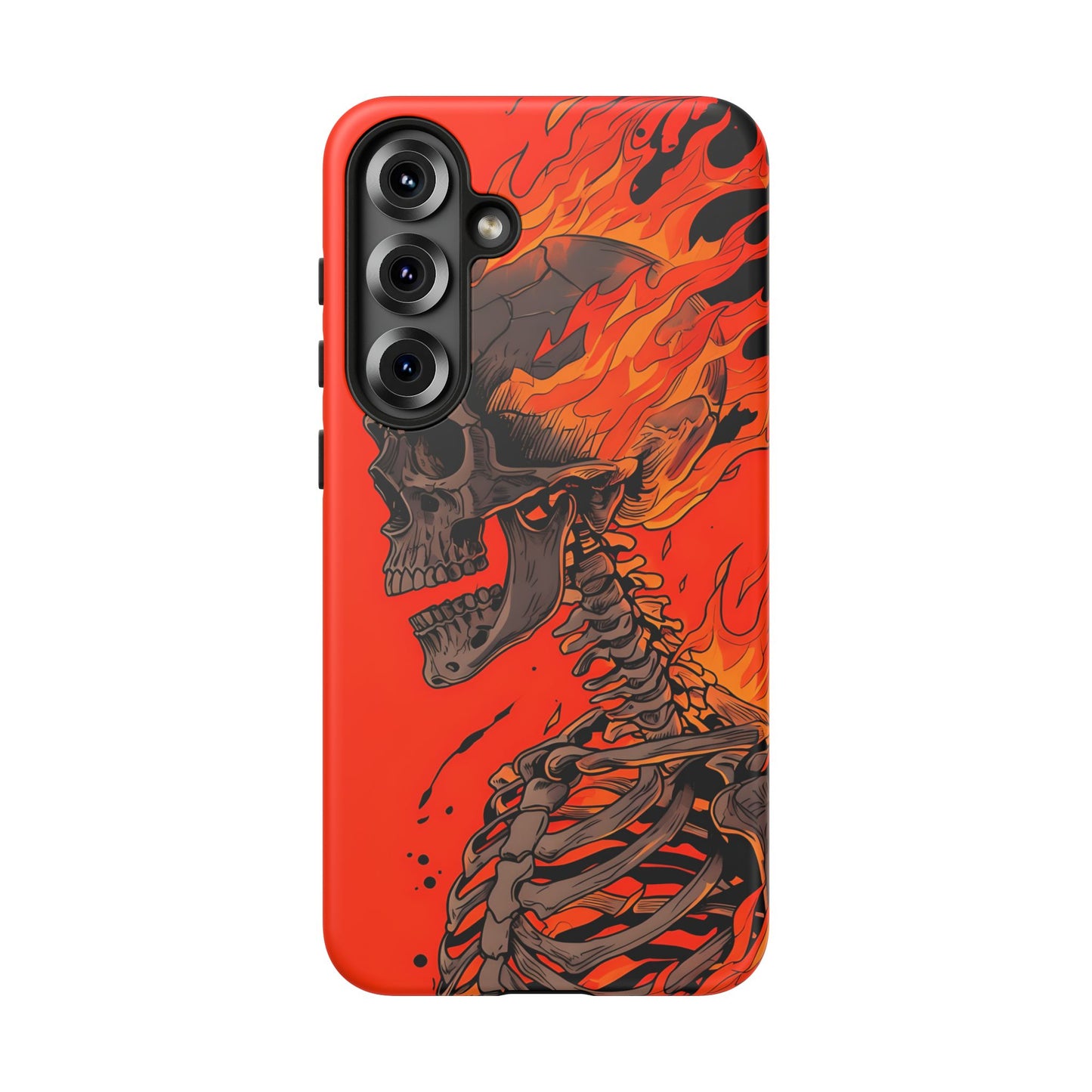 Flaming Skeleton Phone Case - Tough & Stylish Protection
