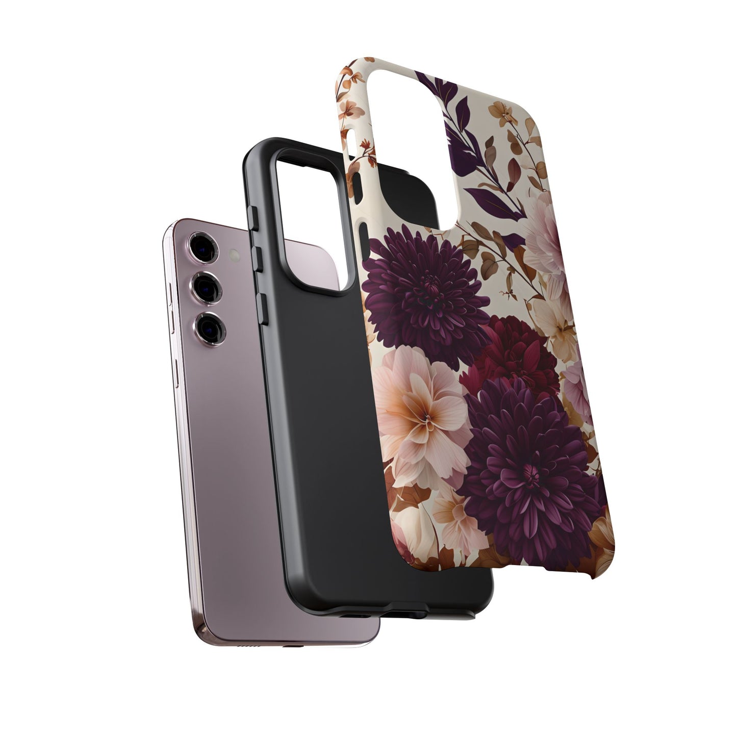 Floral Tough Phone Case - Elegant Design for iPhones & Androids