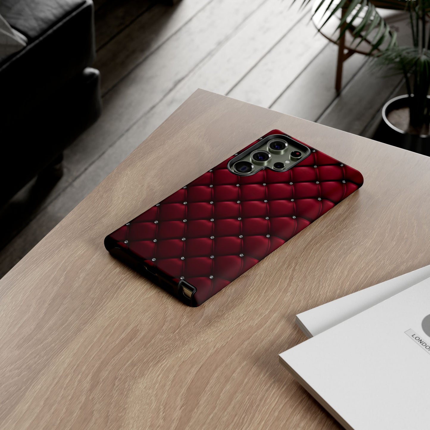 Luxurious Red Leather Phone Case – Stylish Protection for Your Device