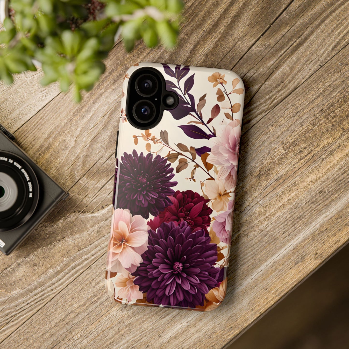 Floral Tough Phone Case - Elegant Design for iPhones & Androids