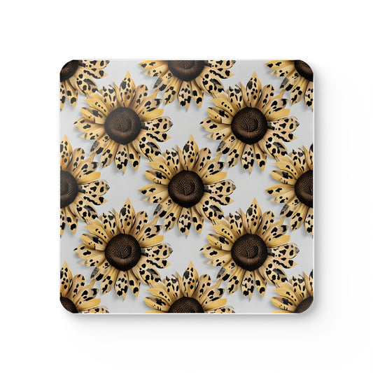 Wildflower Cork Coaster Set - Floral Design for Home Decor