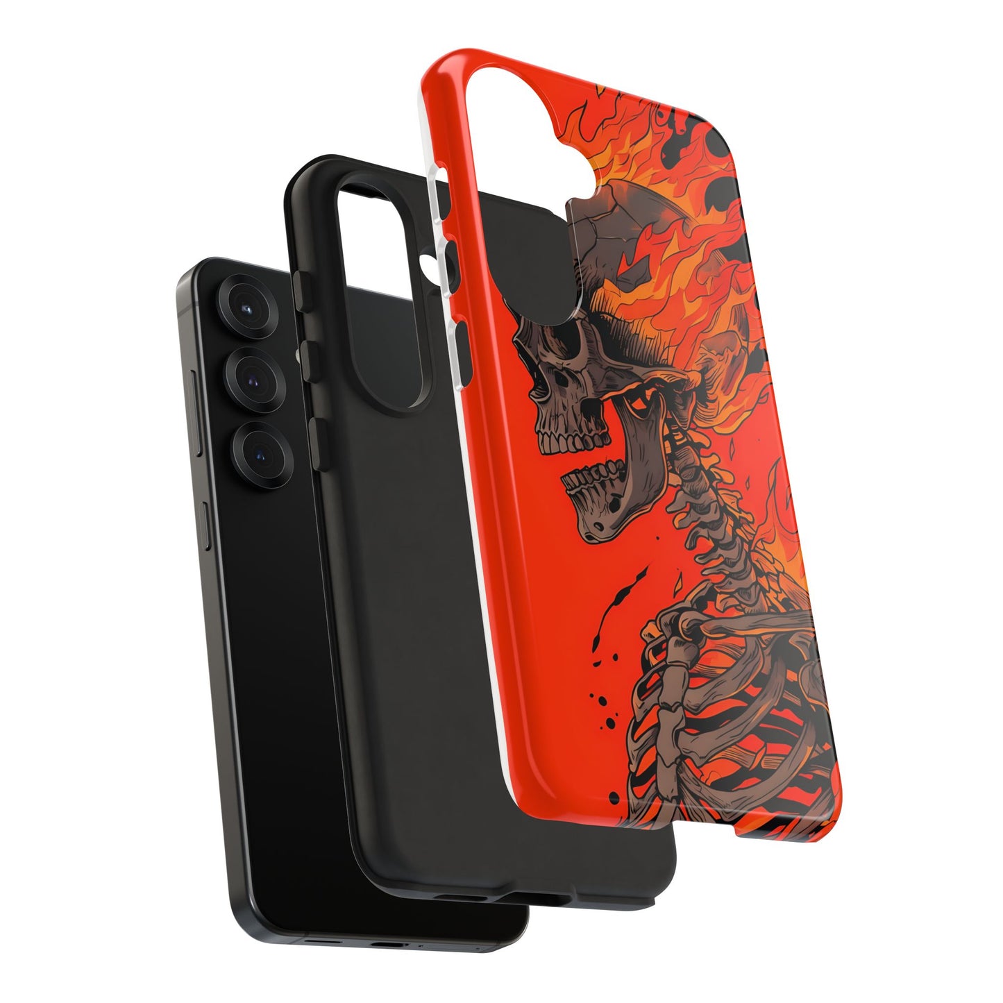 Flaming Skeleton Phone Case - Tough & Stylish Protection