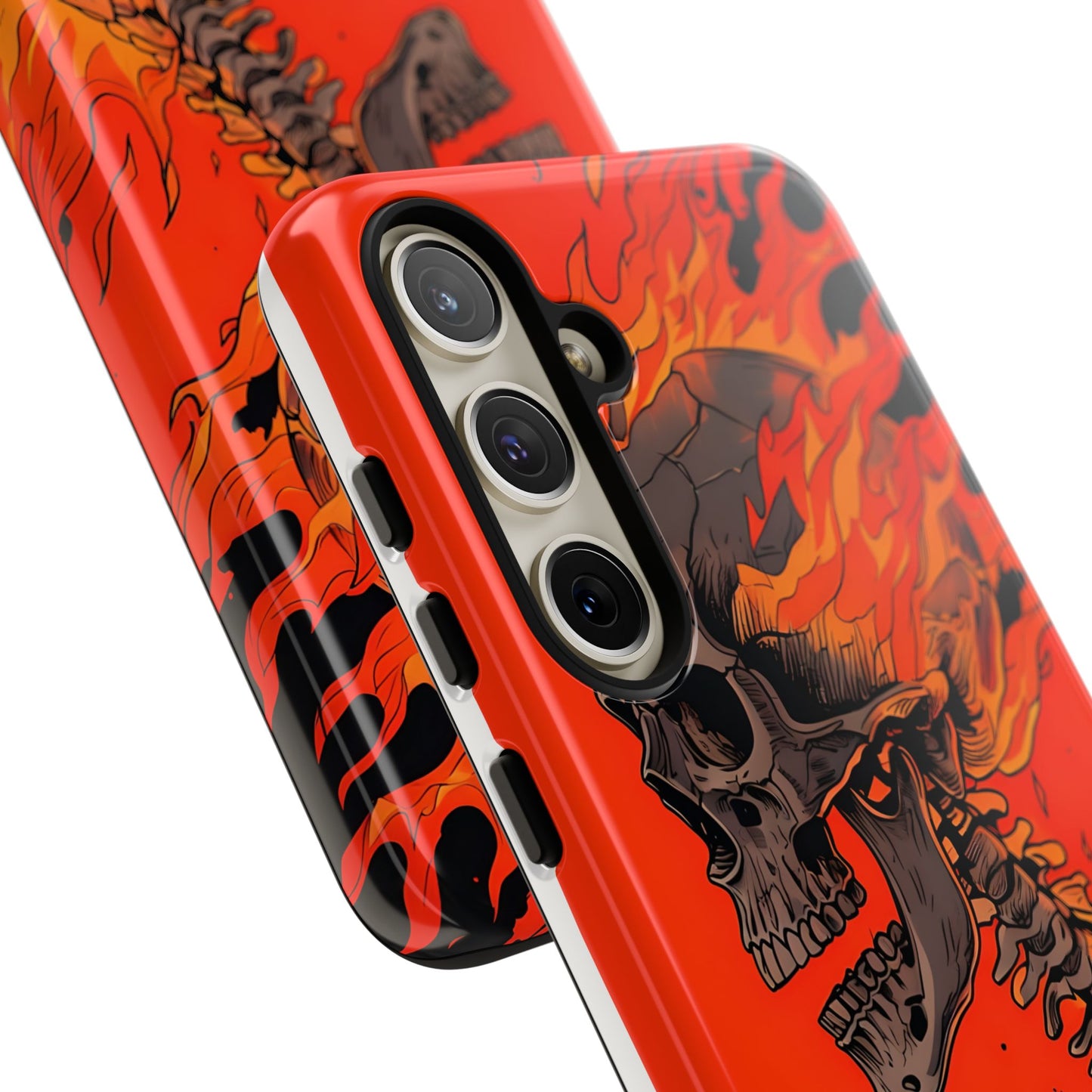 Flaming Skeleton Phone Case - Tough & Stylish Protection