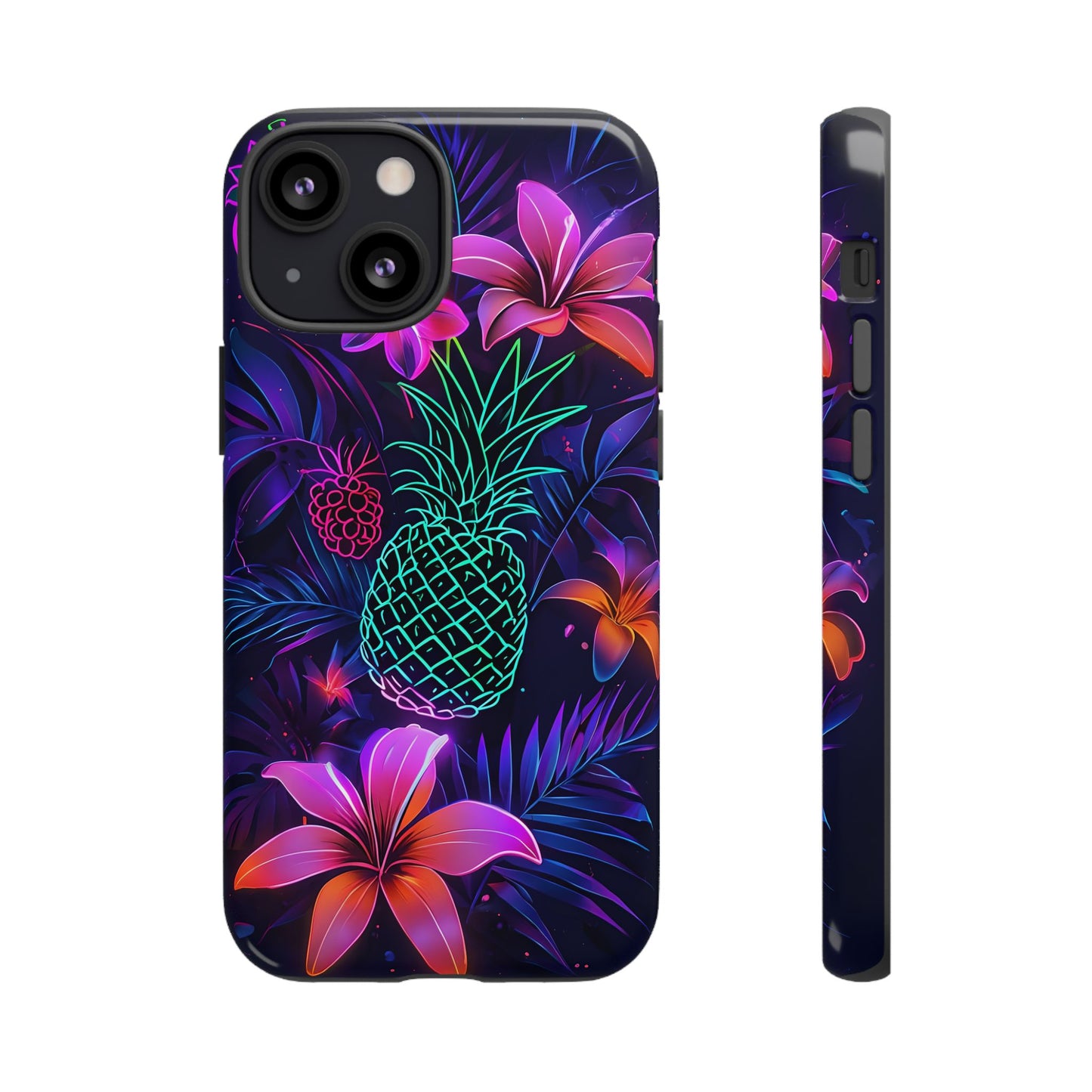 Tough Cases - Tropical Neon Floral iPhone Case