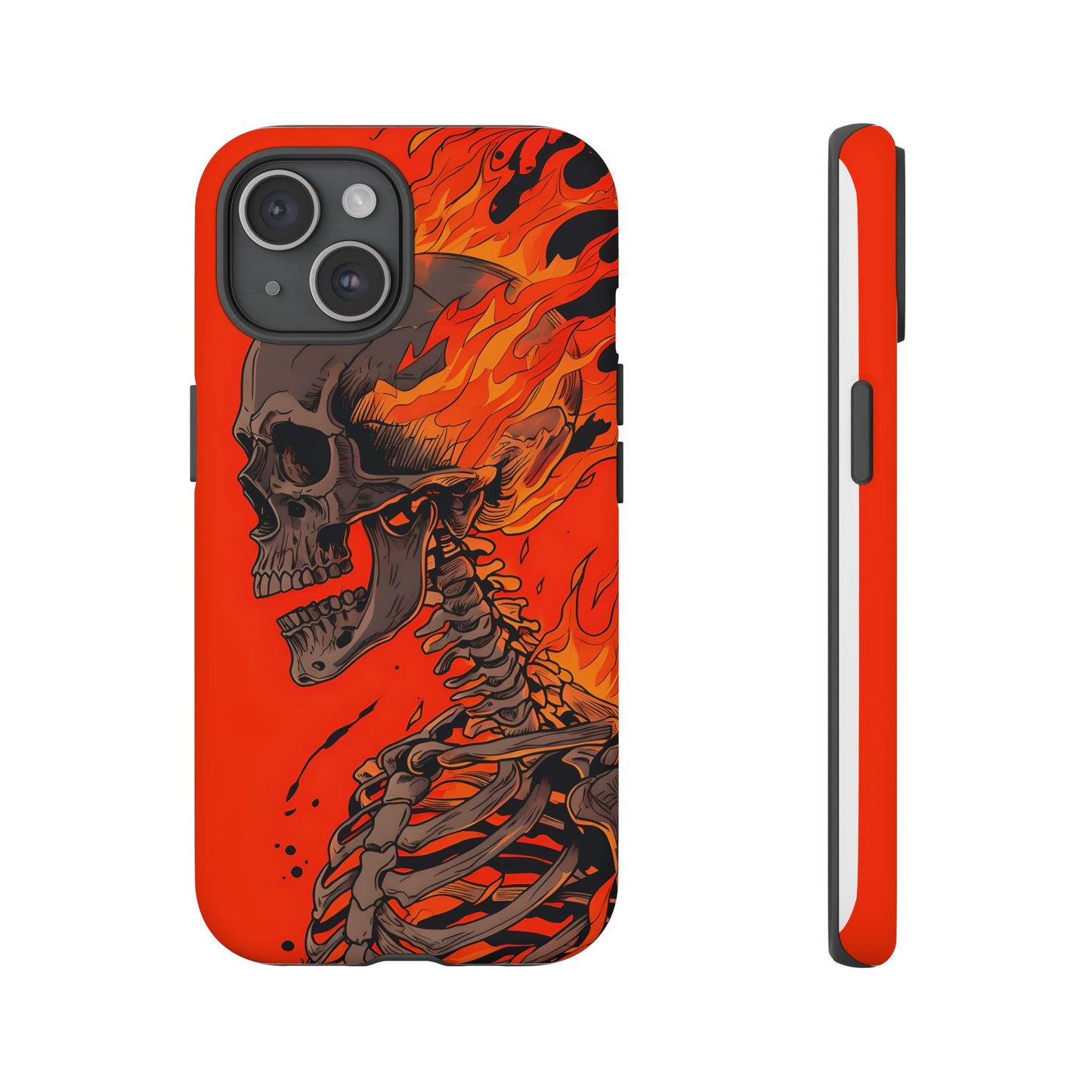 Flaming Skeleton Phone Case - Tough & Stylish Protection