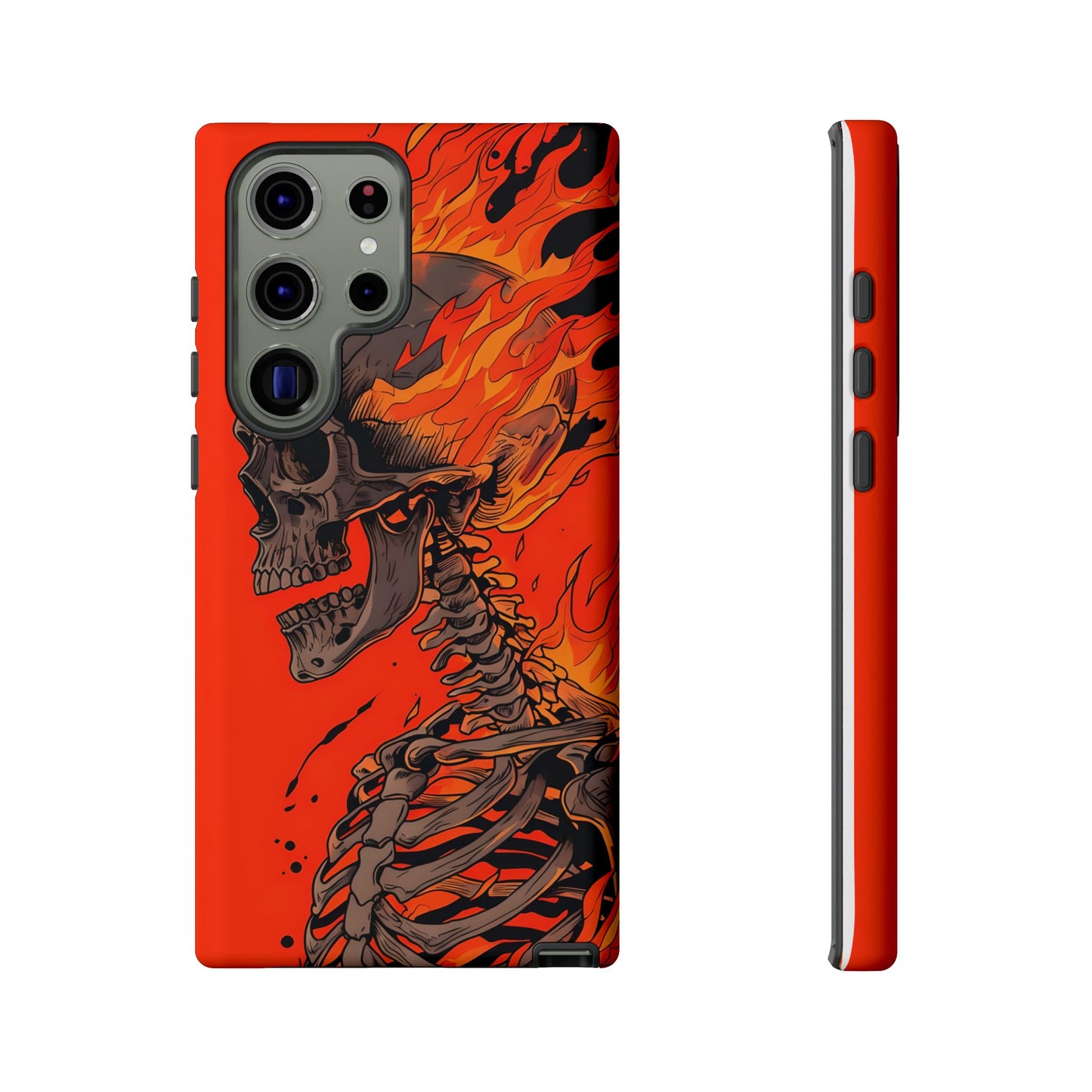 Flaming Skeleton Phone Case - Tough & Stylish Protection